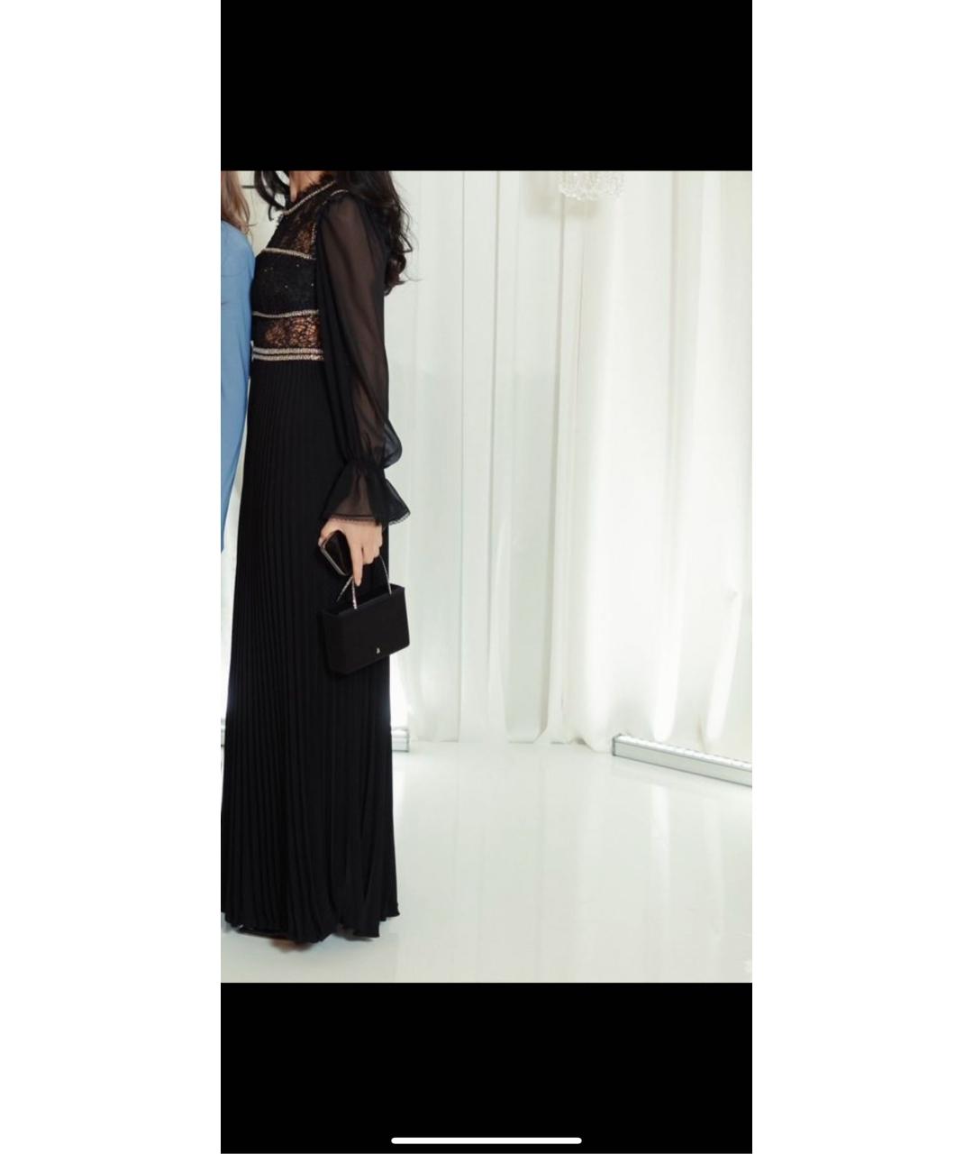 SELF-PORTRAIT Черное вискозное вечернее платье, фото 4