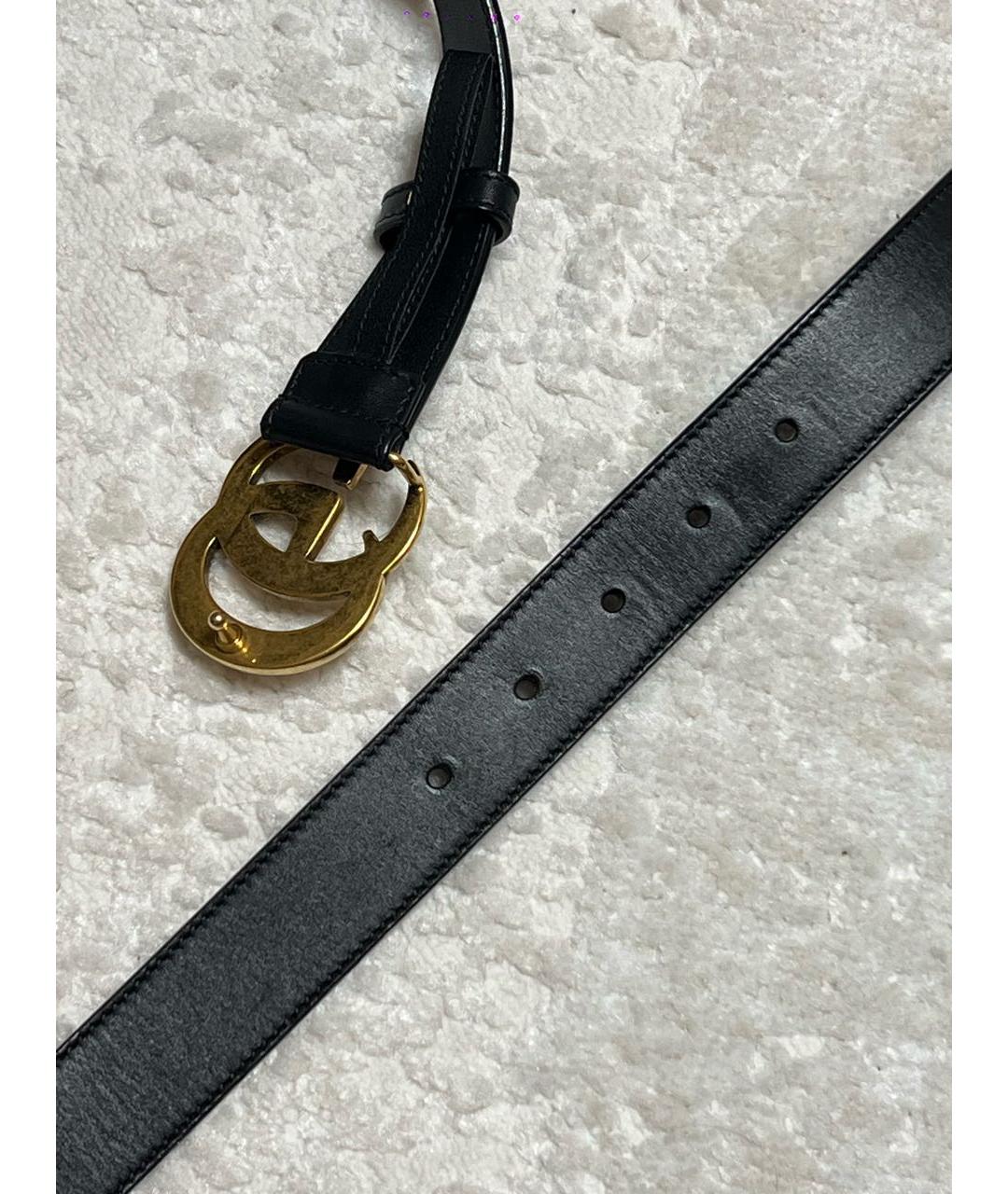 GUCCI Черный кожаный ремень, фото 4