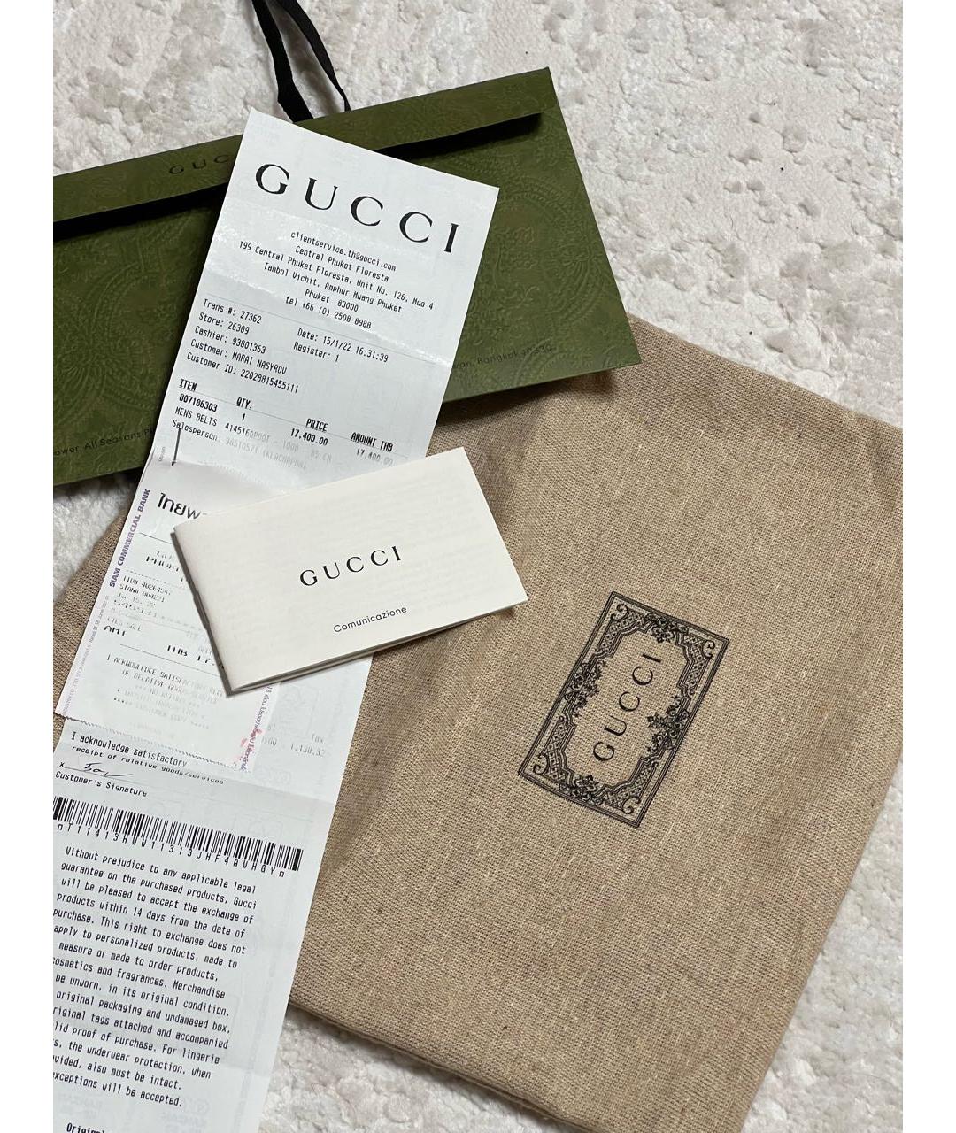 GUCCI Черный кожаный ремень, фото 5