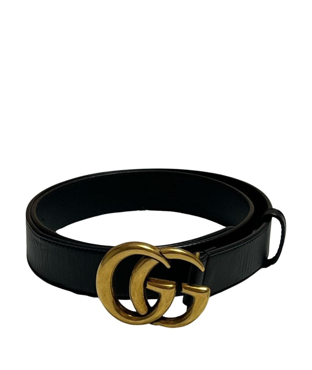 GUCCI Черный кожаный ремень, фото 1