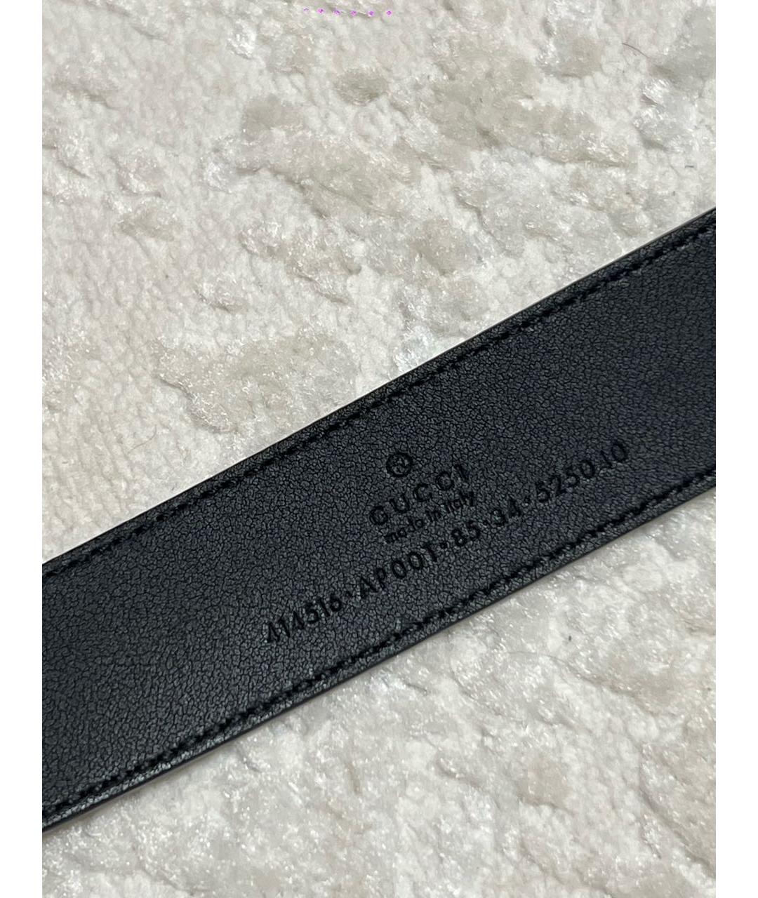 GUCCI Черный кожаный ремень, фото 3