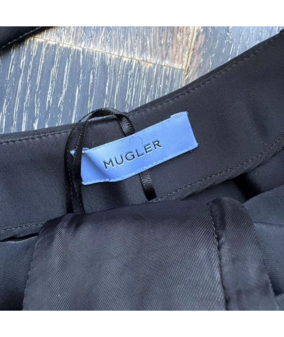 MUGLER Черные полиамидовые брюки узкие, фото 3