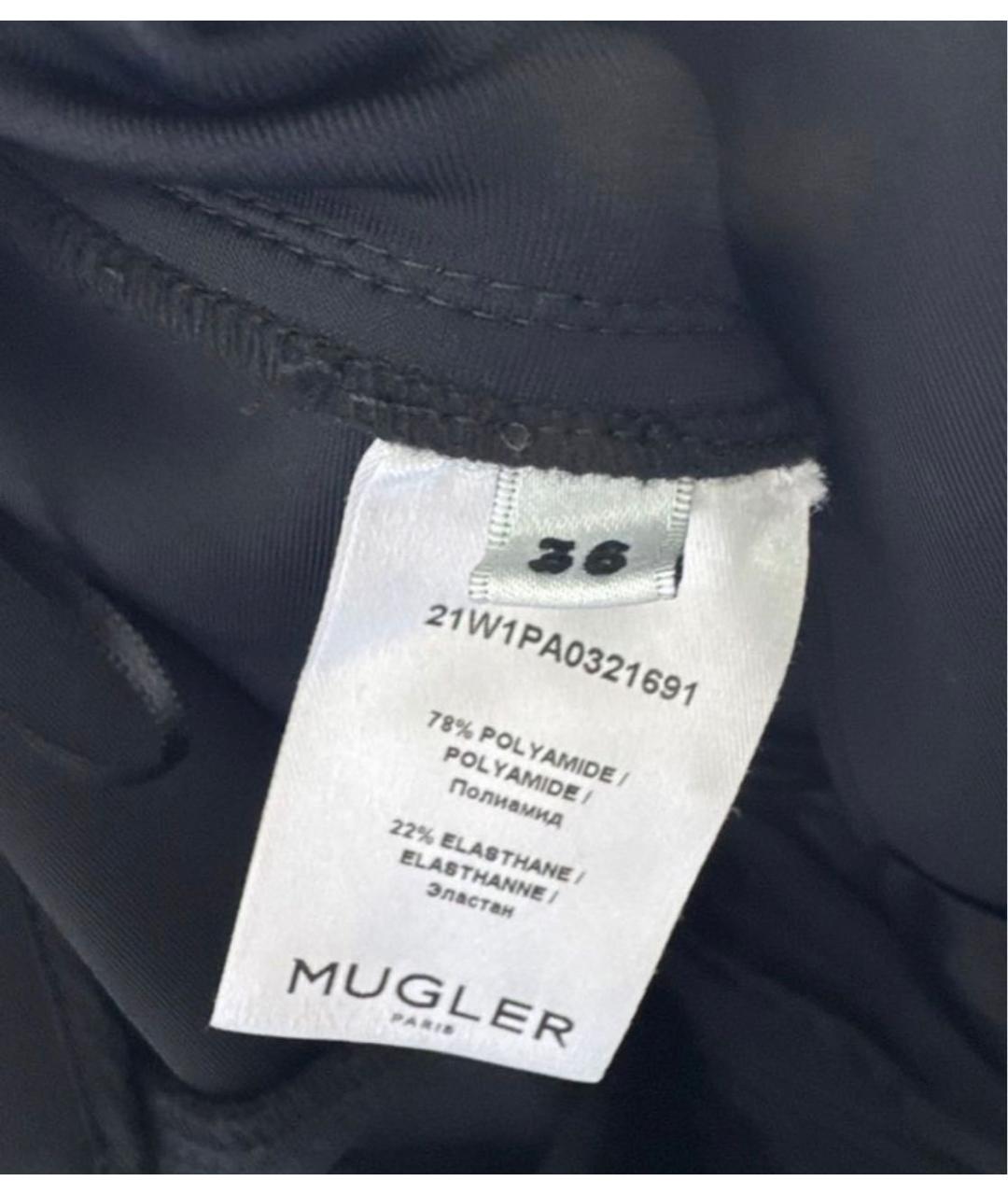 MUGLER Черные полиамидовые брюки узкие, фото 7
