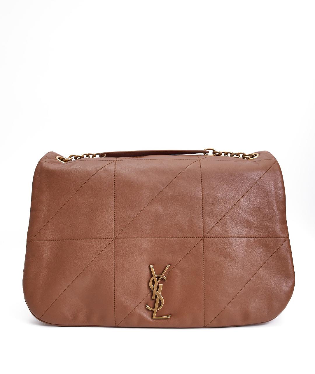 SAINT LAURENT Коричневая кожаная сумка через плечо, фото 1
