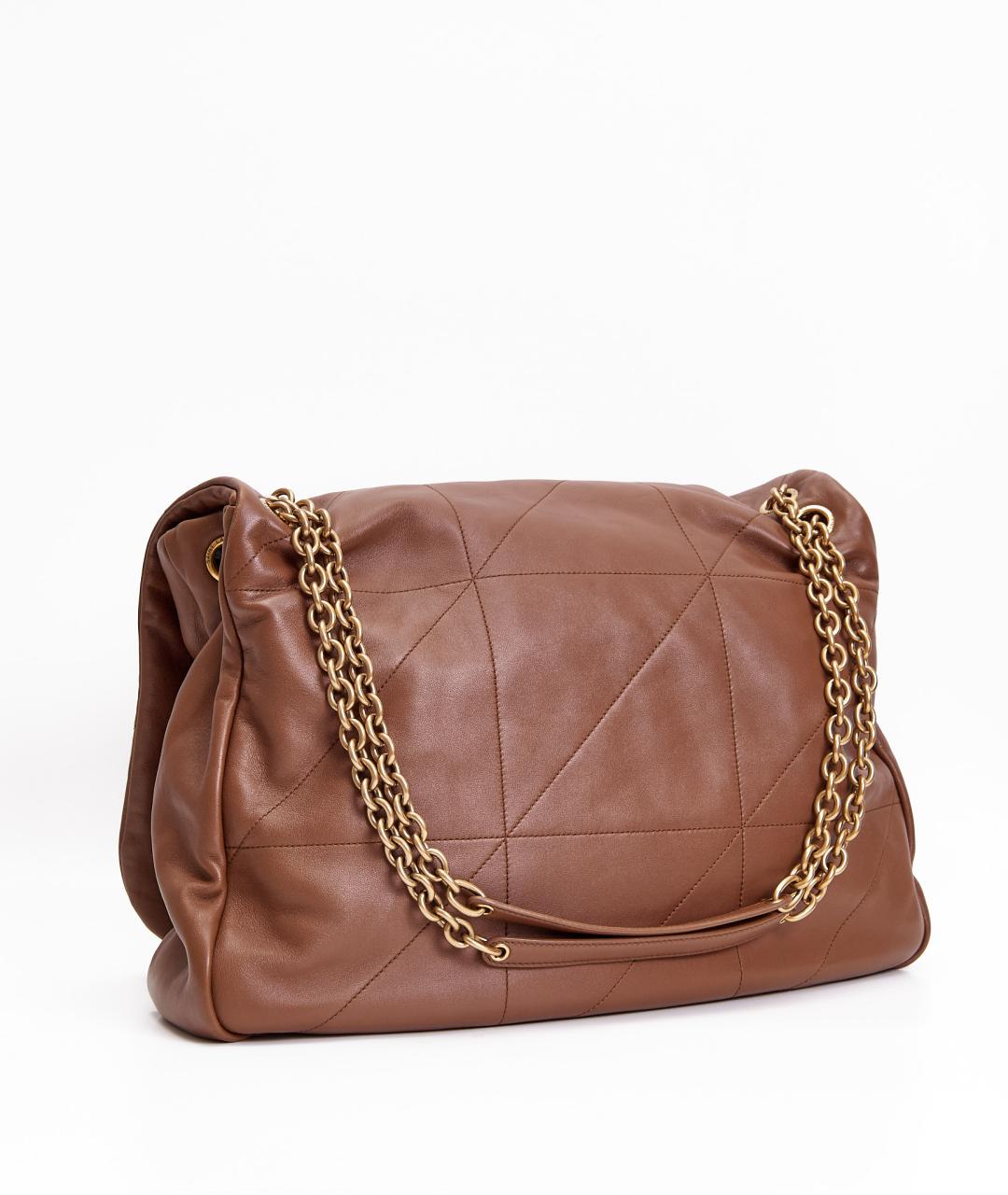 SAINT LAURENT Коричневая кожаная сумка через плечо, фото 3