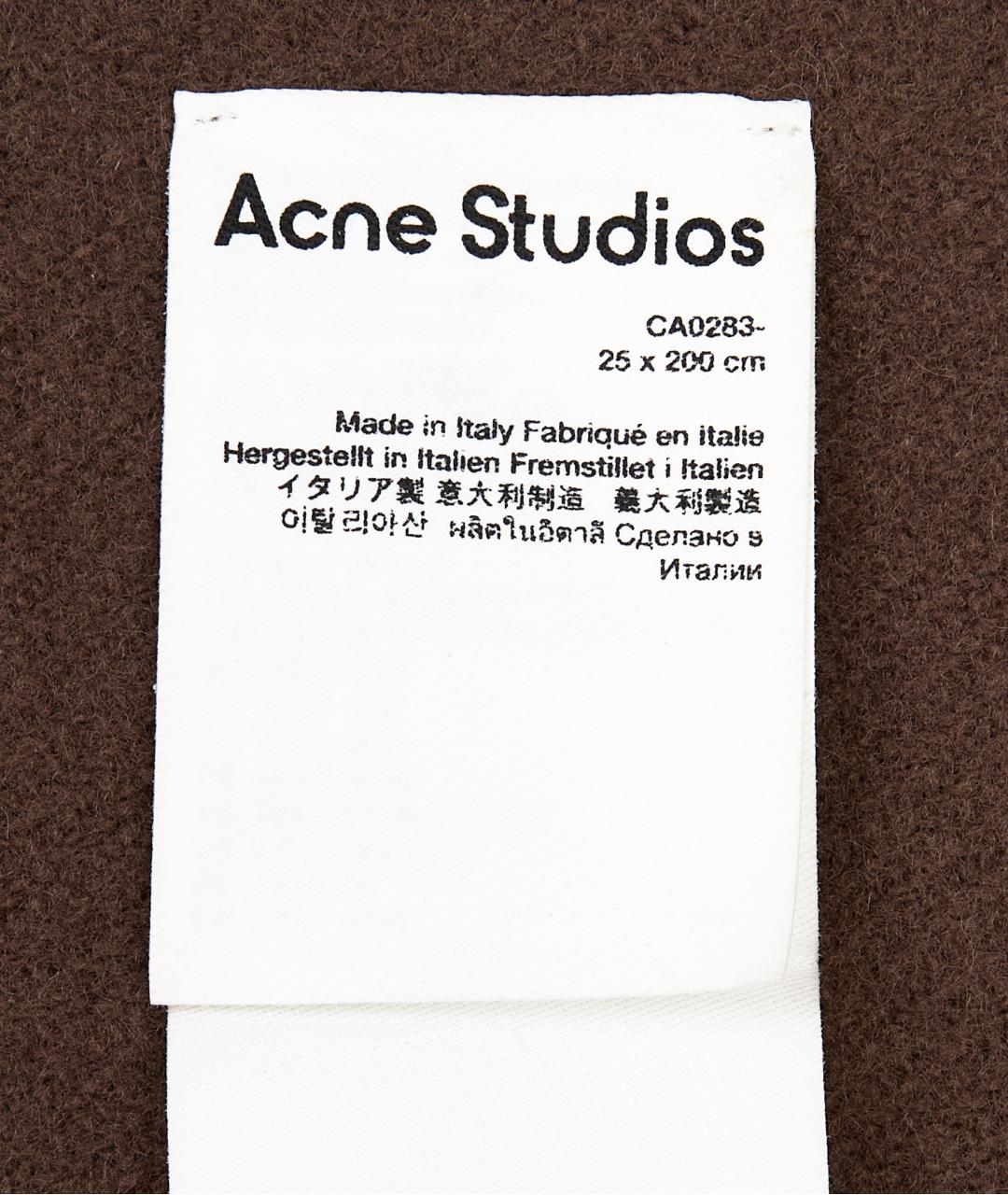 ACNE STUDIOS Коричневый шерстяной шарф, фото 4