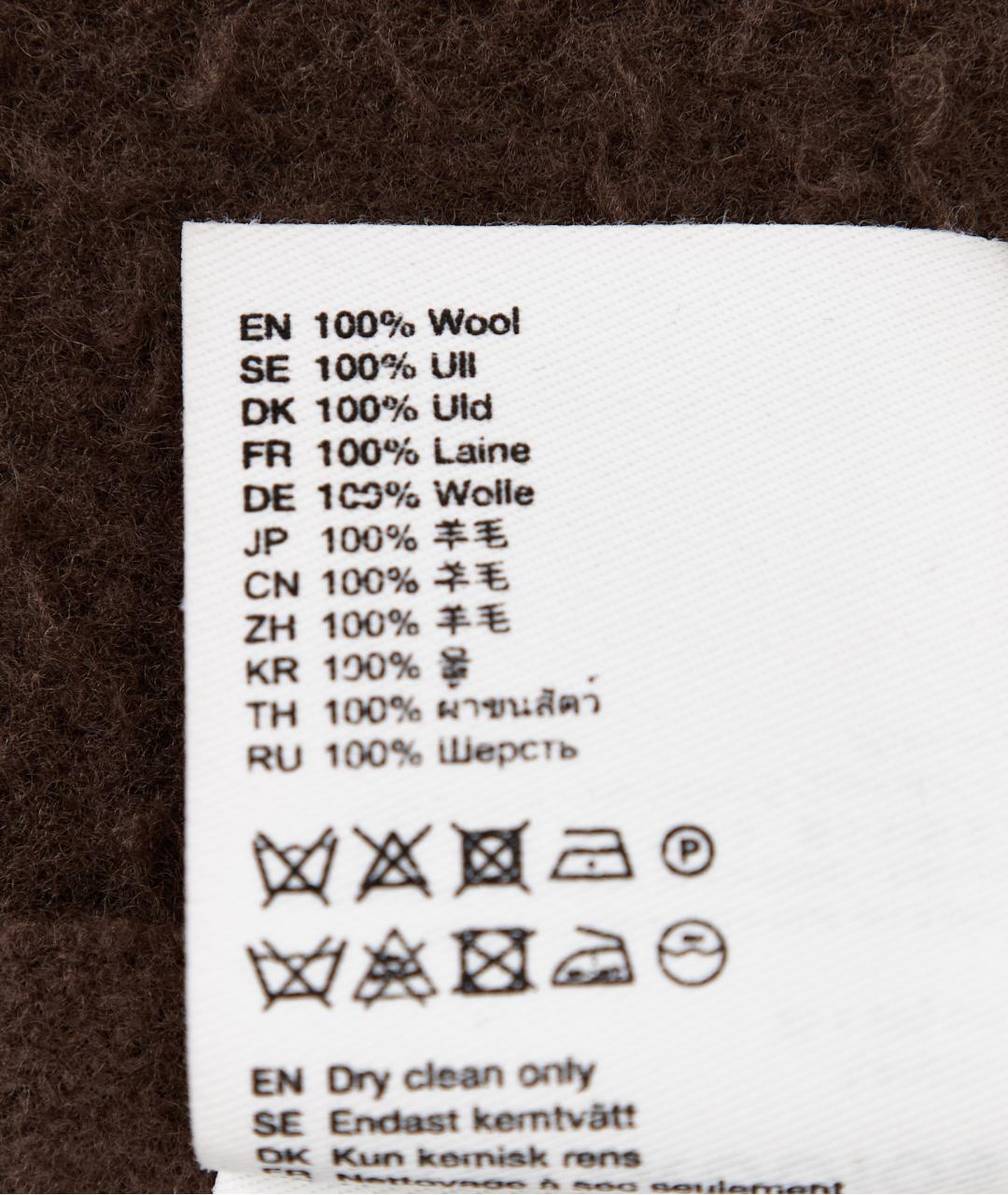 ACNE STUDIOS Коричневый шерстяной шарф, фото 5