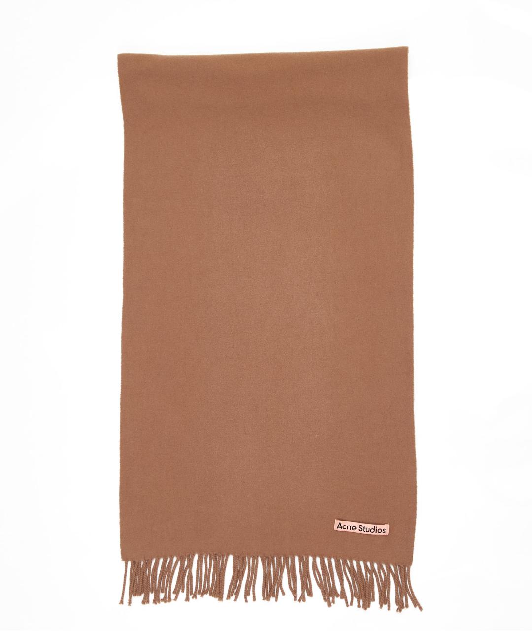 ACNE STUDIOS Коричневый шерстяной шарф, фото 1