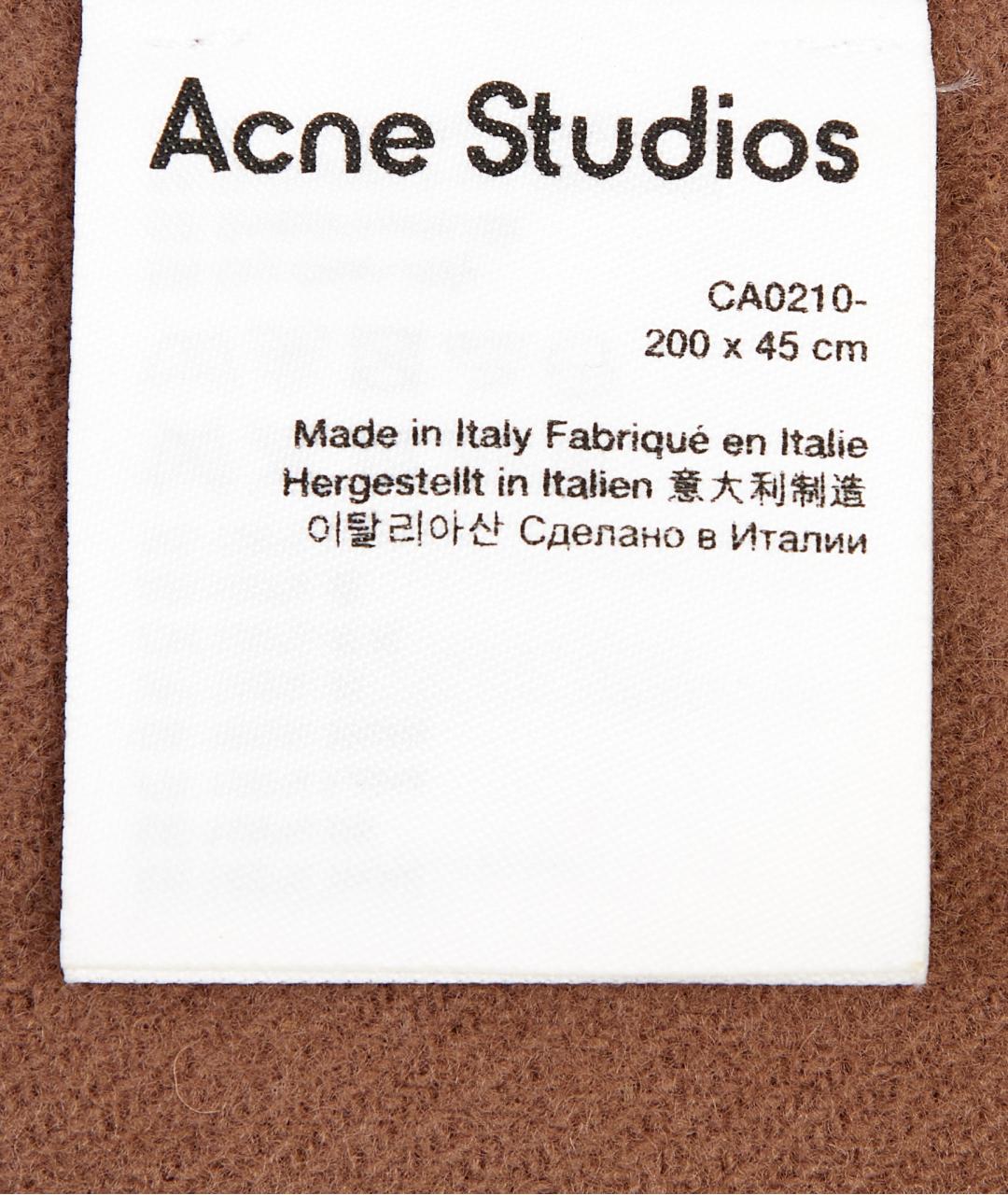 ACNE STUDIOS Коричневый шерстяной шарф, фото 4