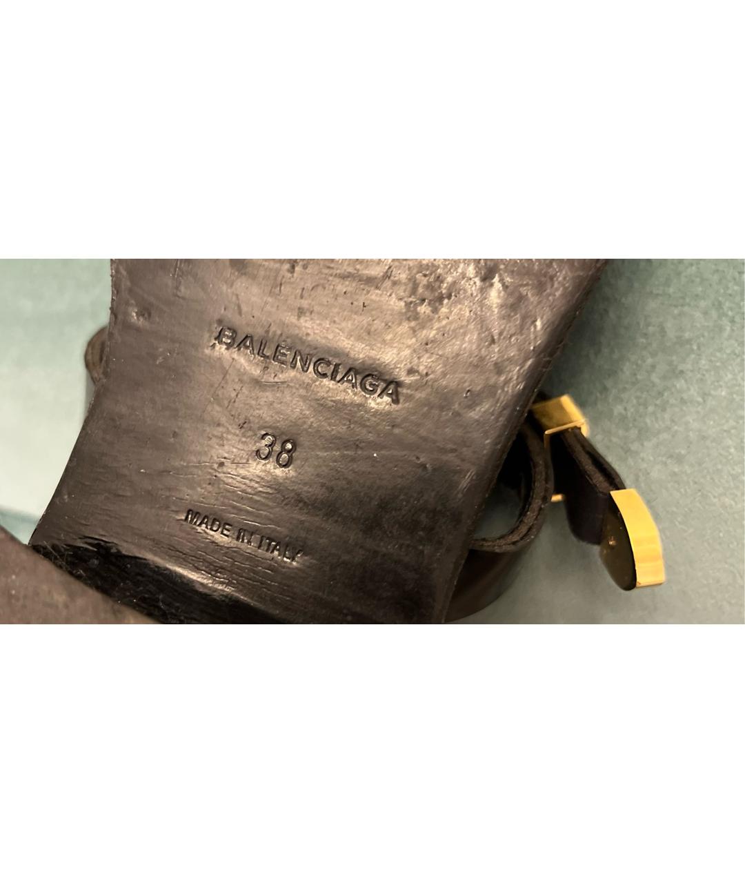 BALENCIAGA Черные кожаные ботинки, фото 5