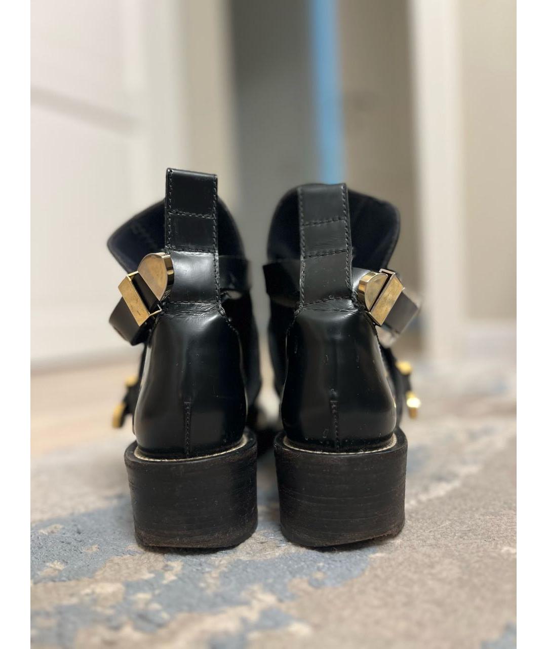 BALENCIAGA Черные кожаные ботинки, фото 4