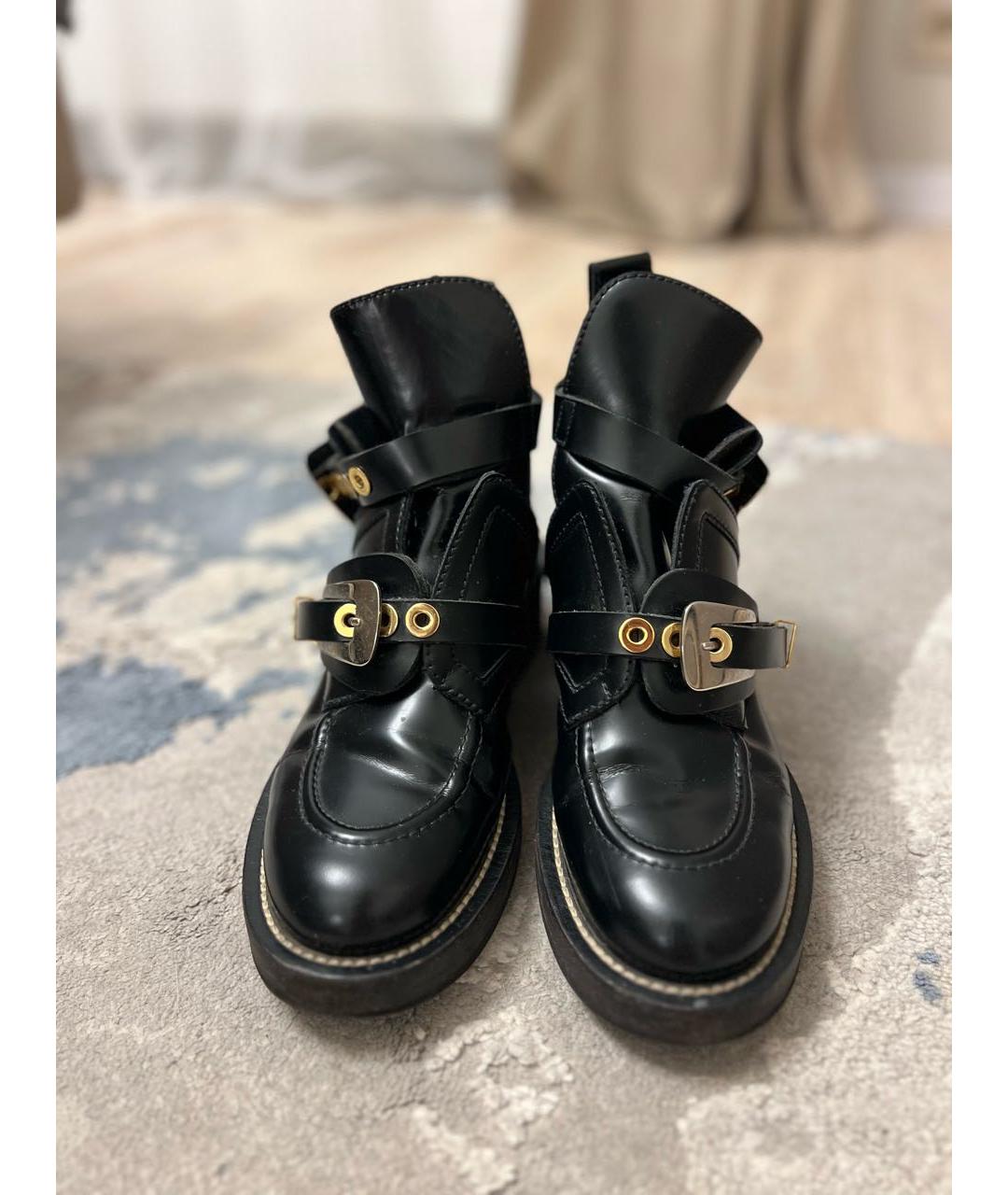 BALENCIAGA Черные кожаные ботинки, фото 2