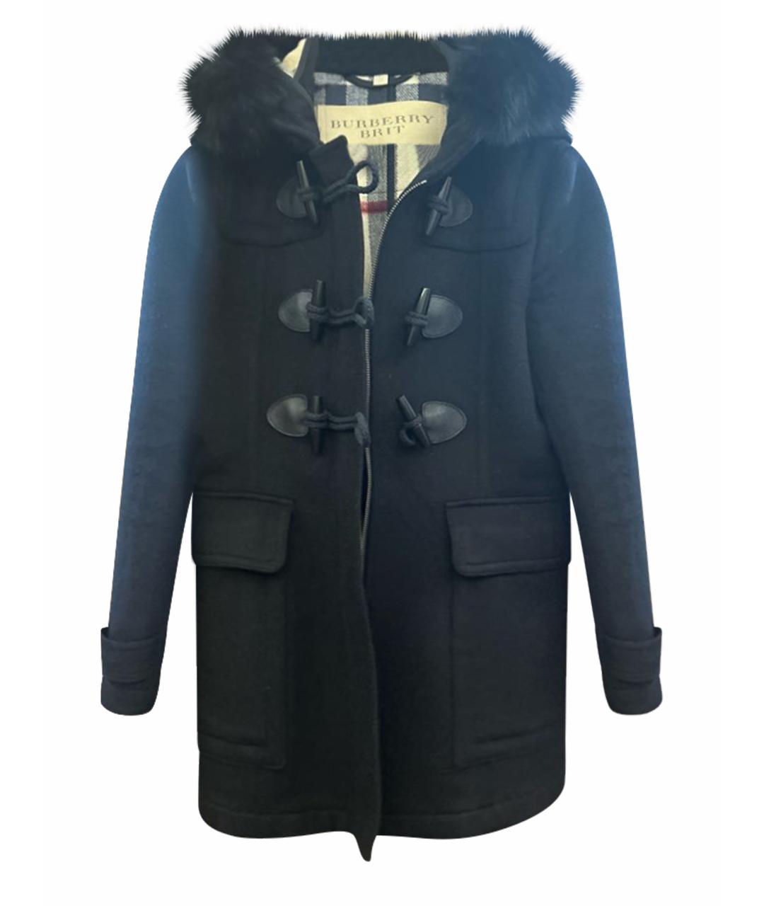 BURBERRY Черная шерстяная куртка, фото 1