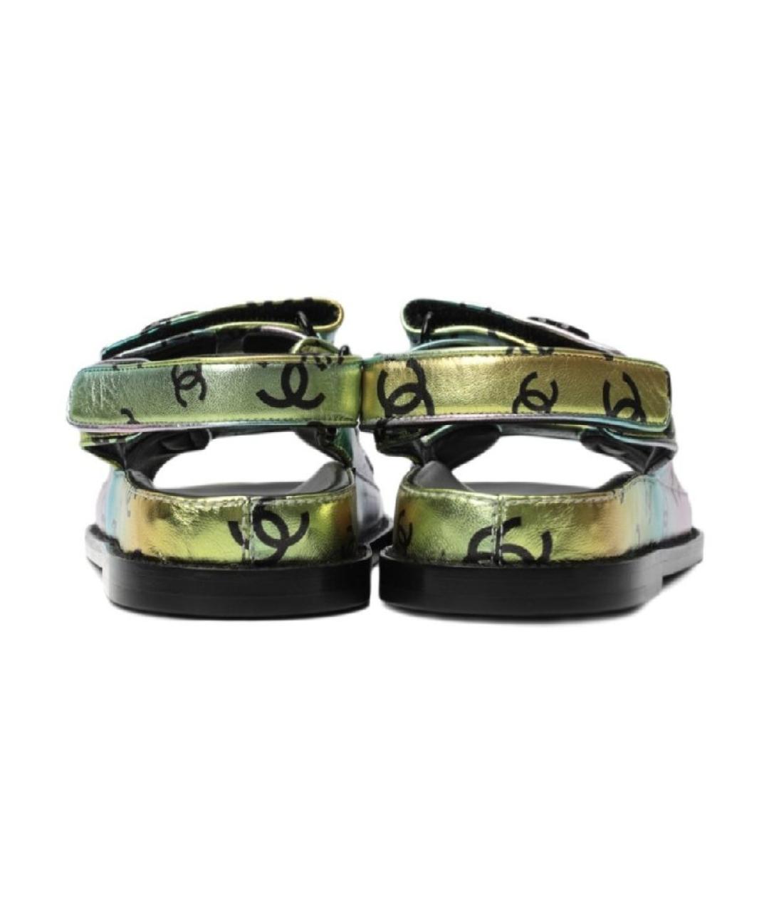CHANEL Мульти кожаные сандалии, фото 3