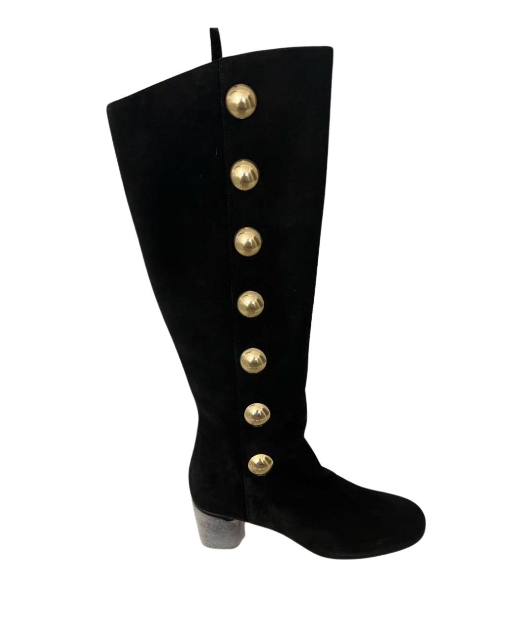 CHLOE Черные замшевые сапоги, фото 1