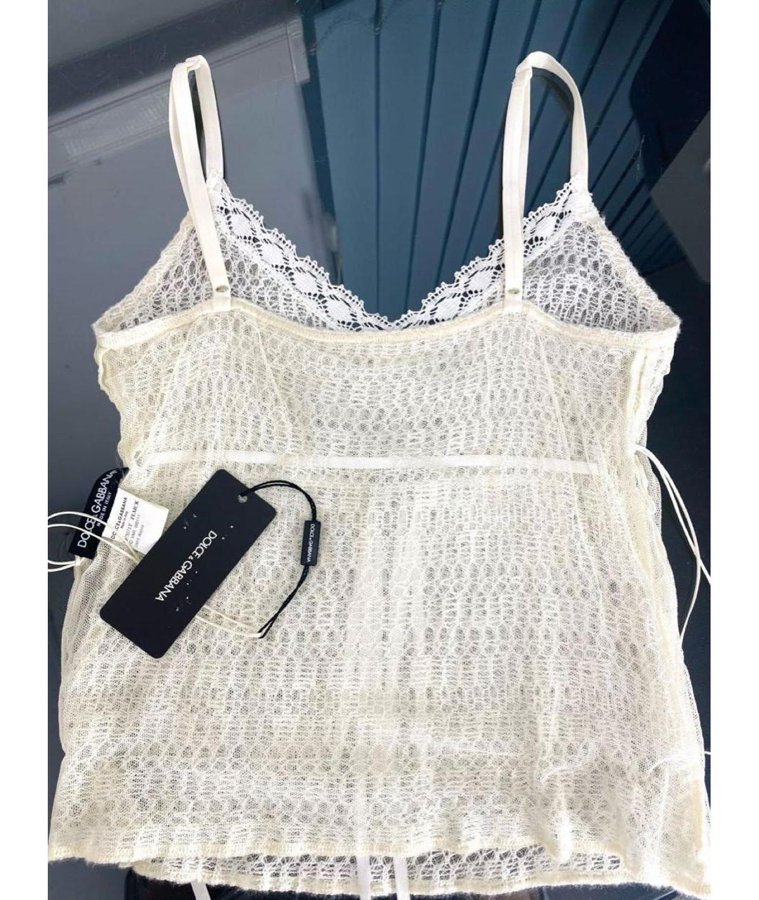 DOLCE&GABBANA Белая вискозная майка, фото 3
