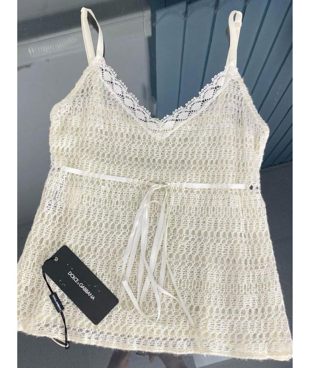 DOLCE&GABBANA Белая вискозная майка, фото 5