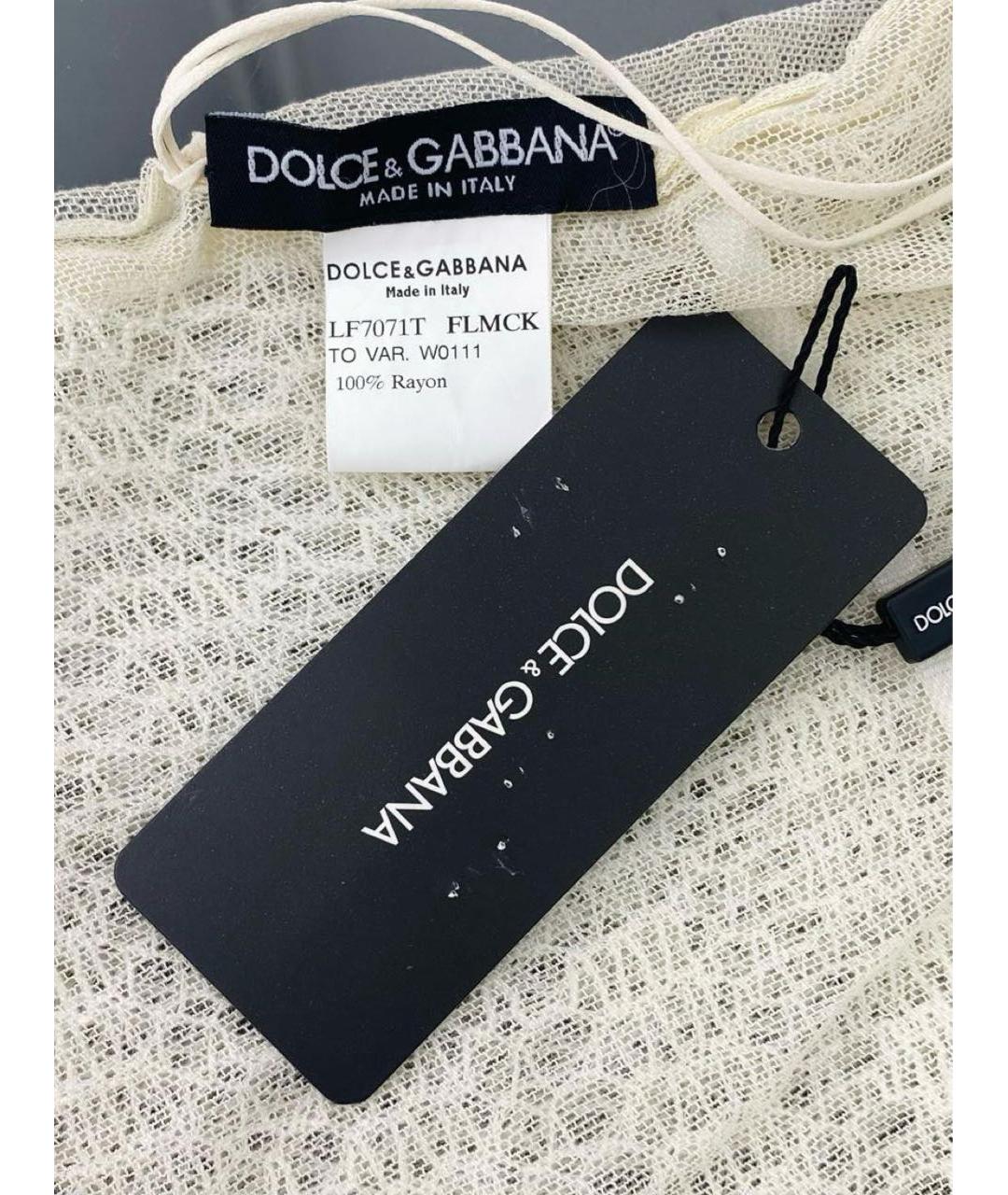 DOLCE&GABBANA Белая вискозная майка, фото 4