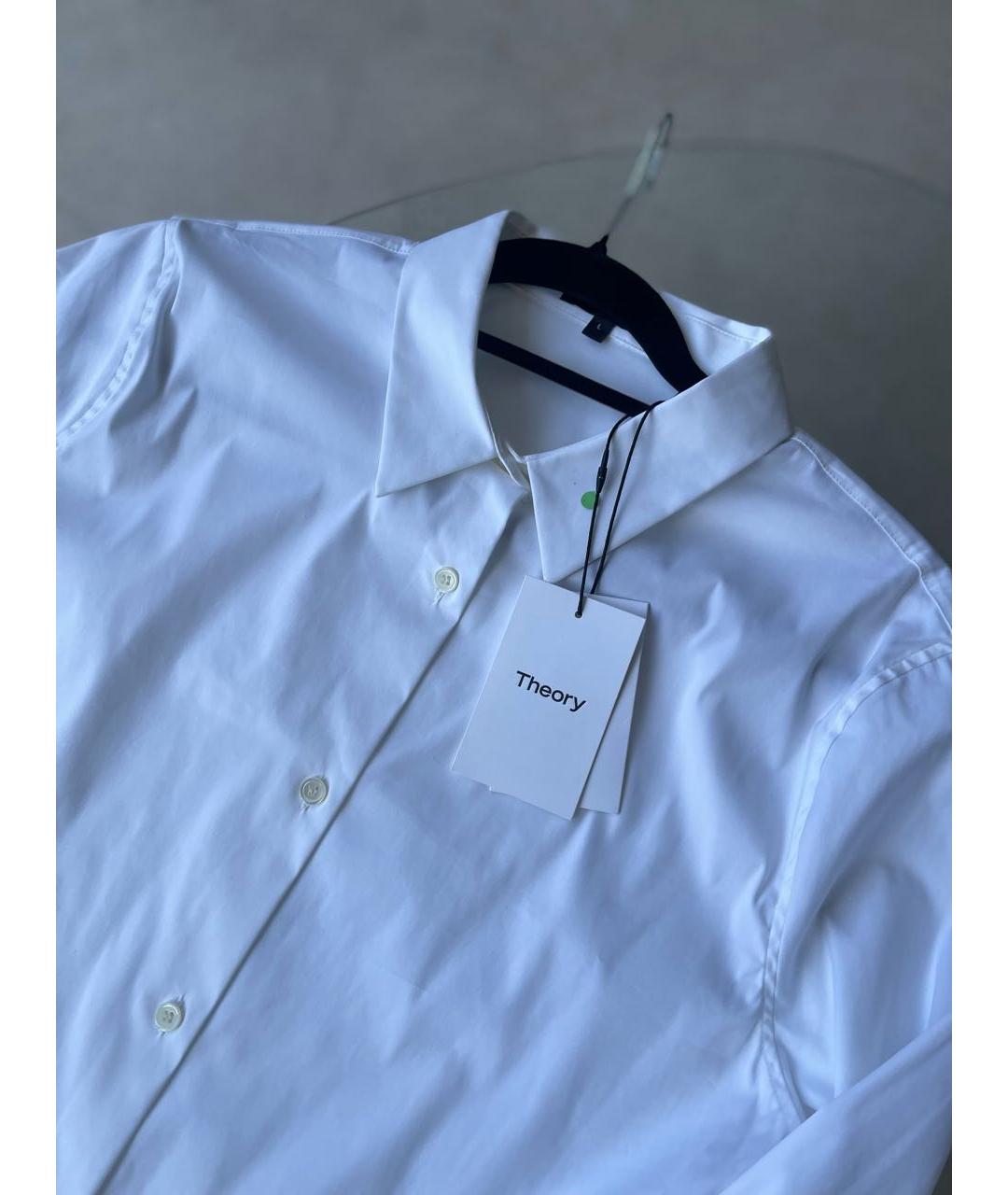 THEORY Белая хлопко-эластановая рубашка, фото 3