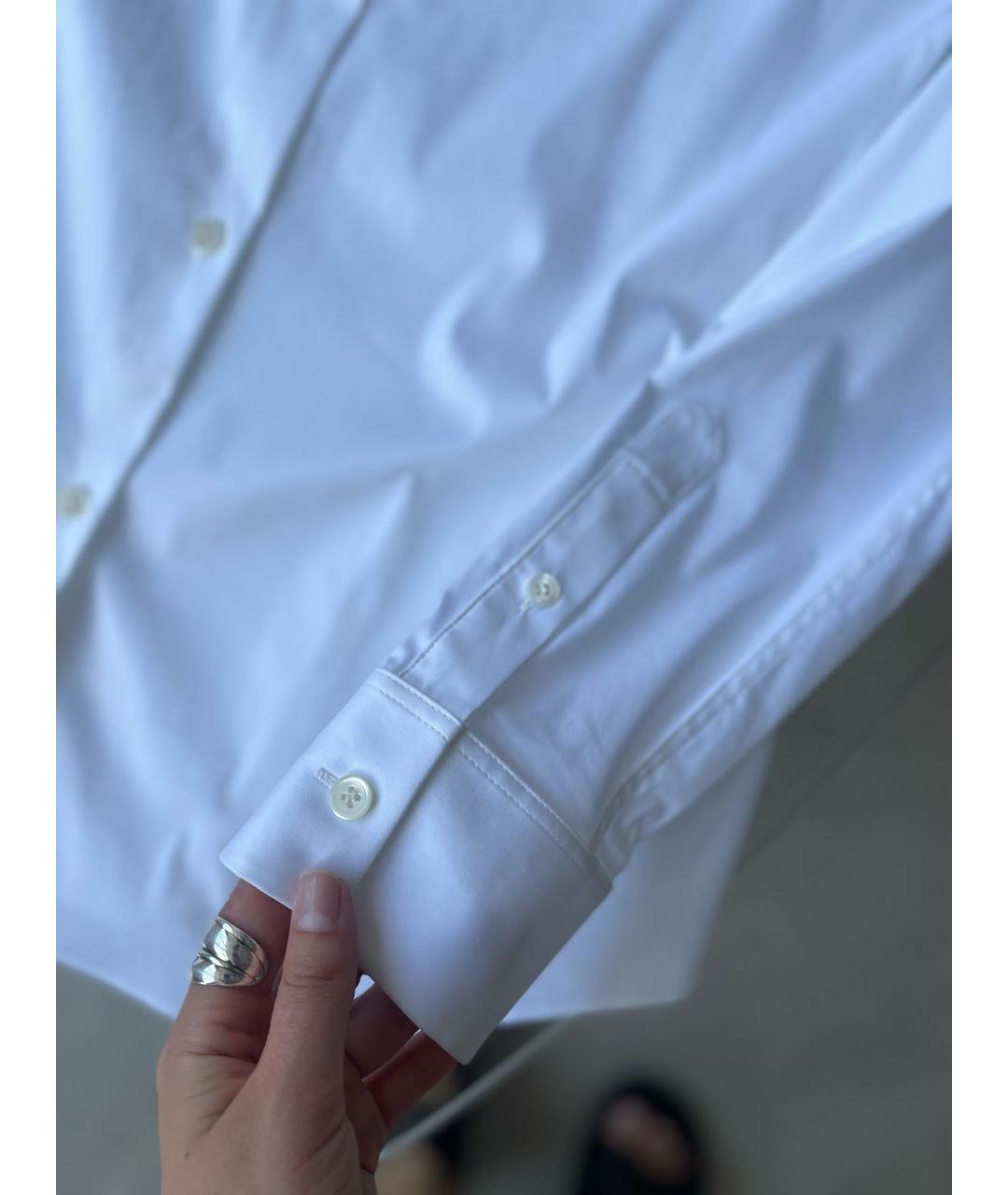 THEORY Белая хлопко-эластановая рубашка, фото 4