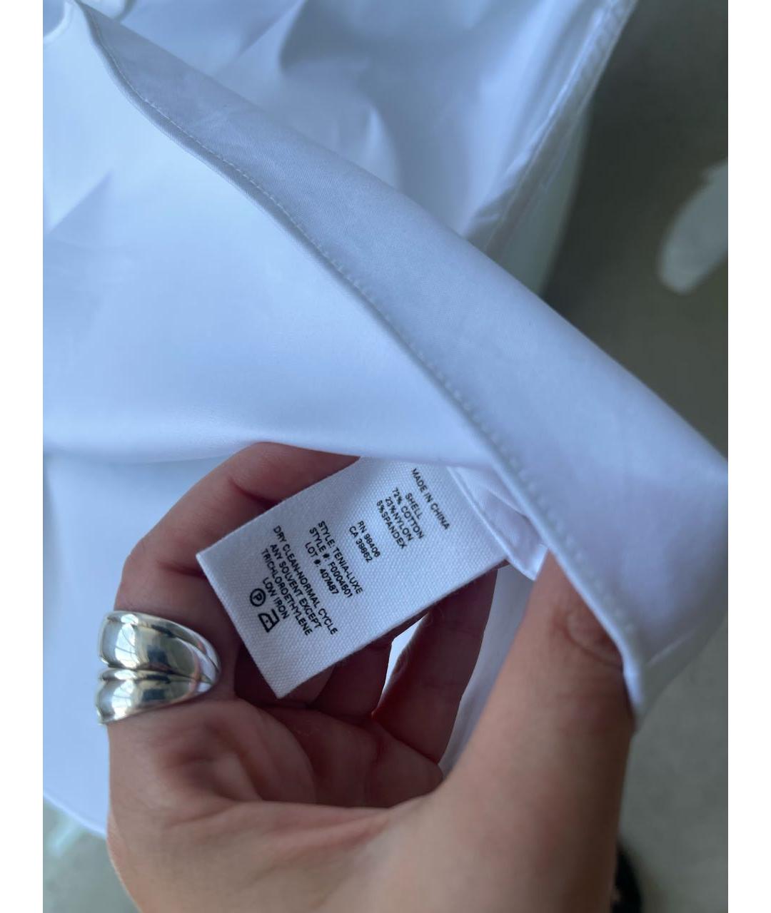 THEORY Белая хлопко-эластановая рубашка, фото 8