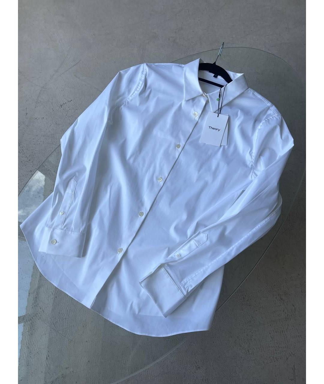 THEORY Белая хлопко-эластановая рубашка, фото 9