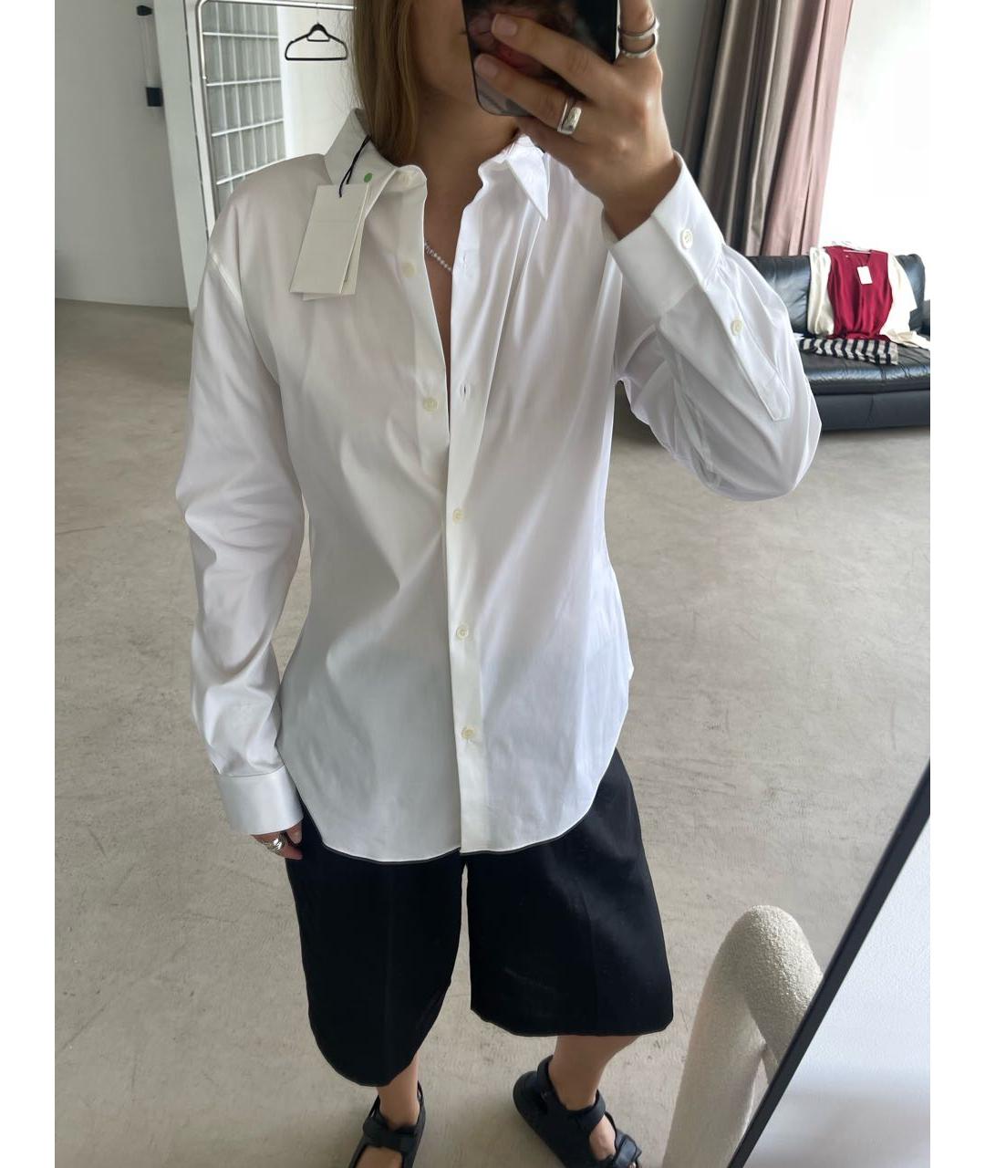 THEORY Белая хлопко-эластановая рубашка, фото 7