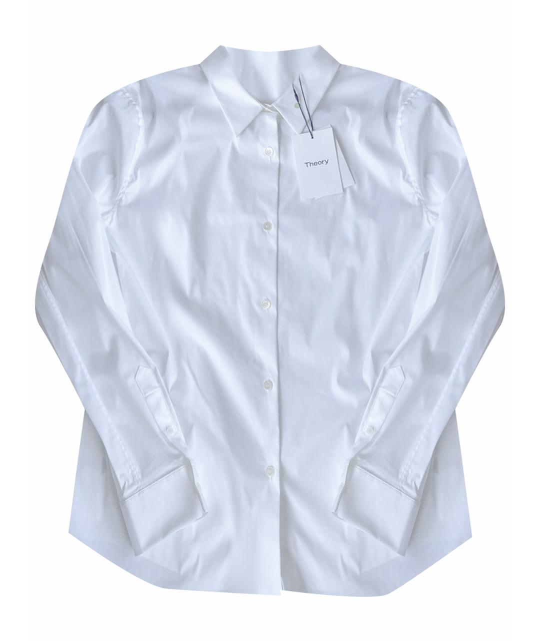 THEORY Белая хлопко-эластановая рубашка, фото 1