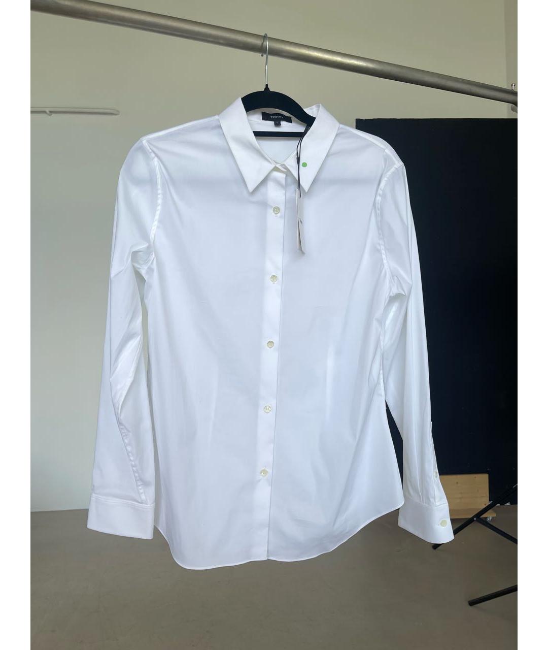 THEORY Белая хлопко-эластановая рубашка, фото 2
