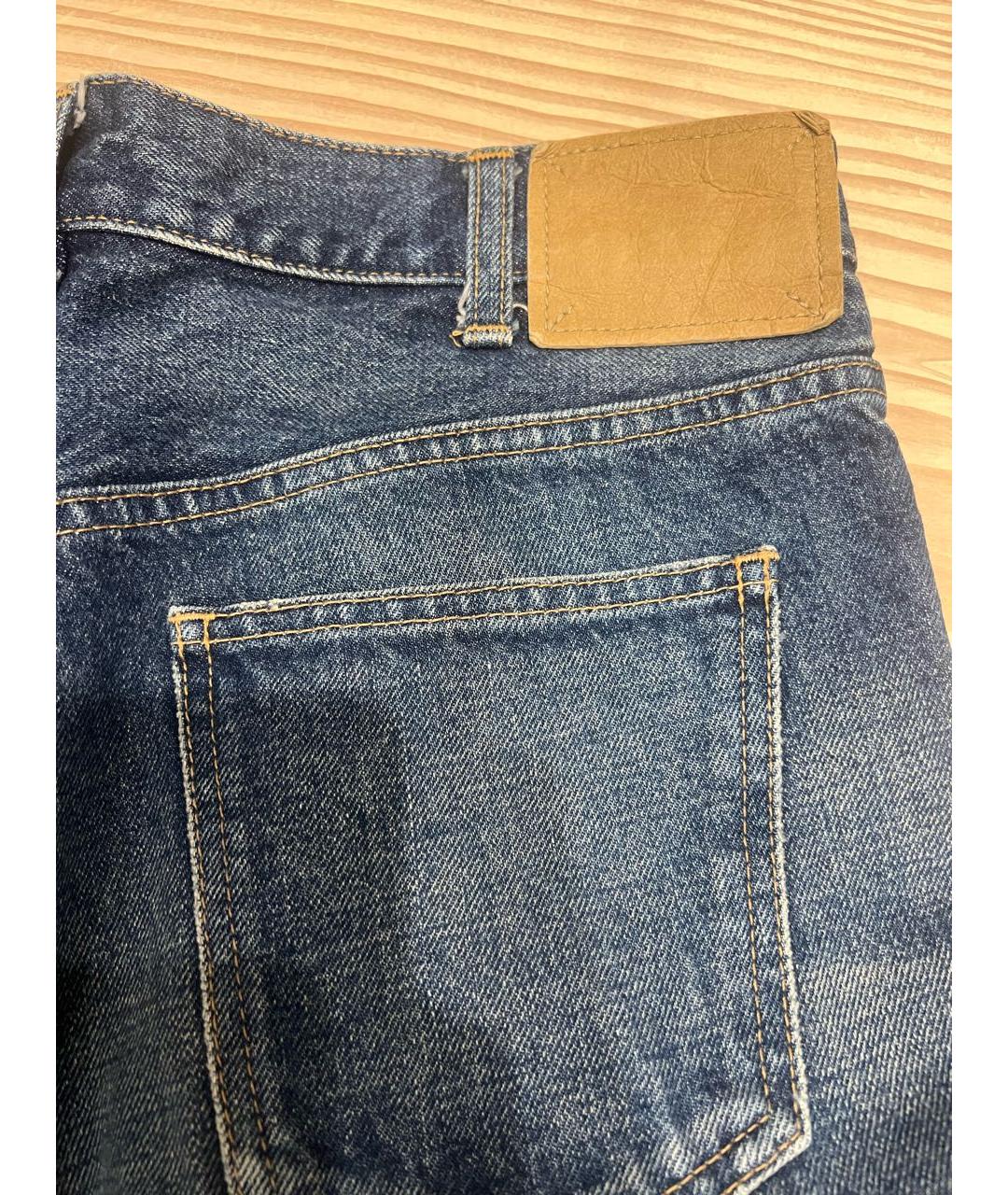 CELINE Синие хлопковые прямые джинсы, фото 4