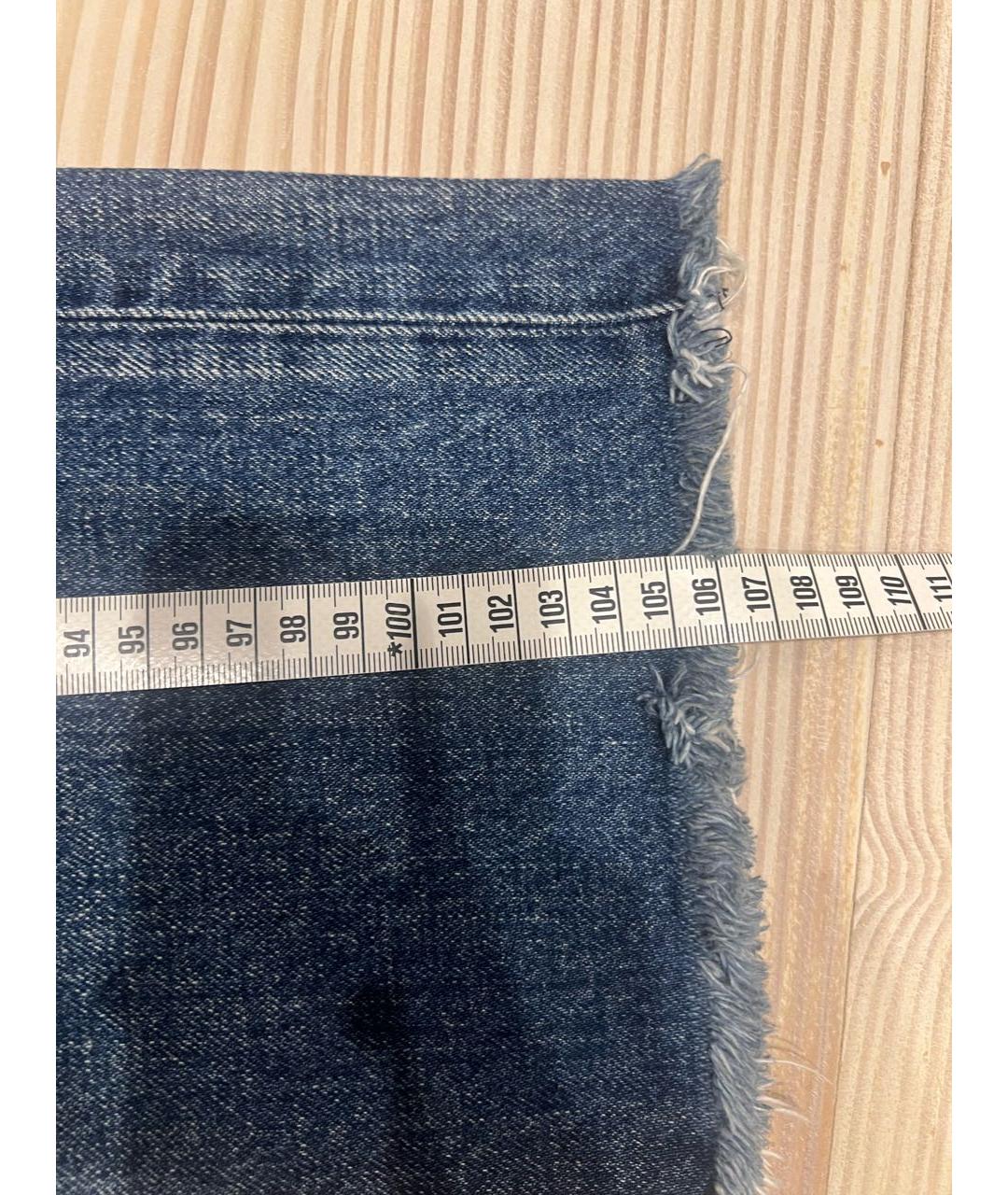 CELINE Синие хлопковые прямые джинсы, фото 7