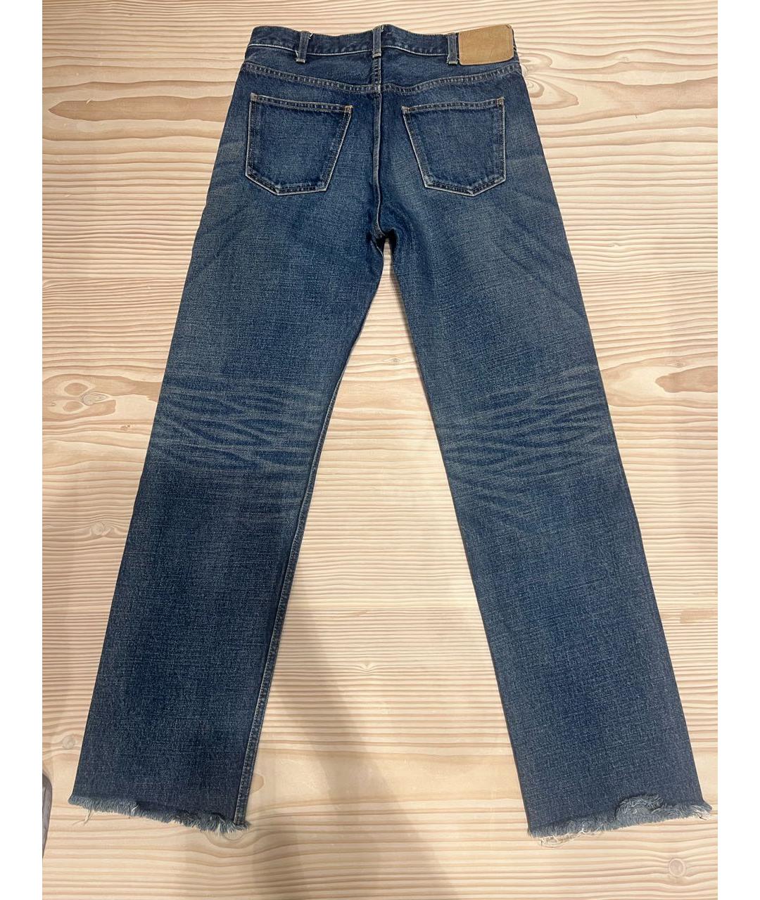 CELINE Синие хлопковые прямые джинсы, фото 2