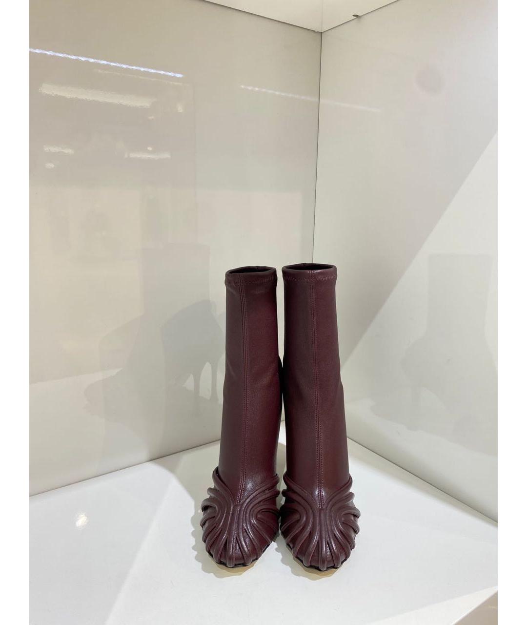 ALEVI Бордовые кожаные сапоги, фото 4
