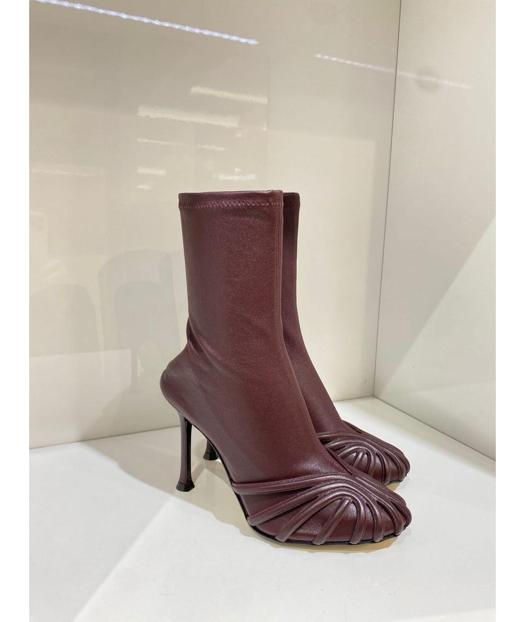 ALEVI Бордовые кожаные сапоги, фото 3