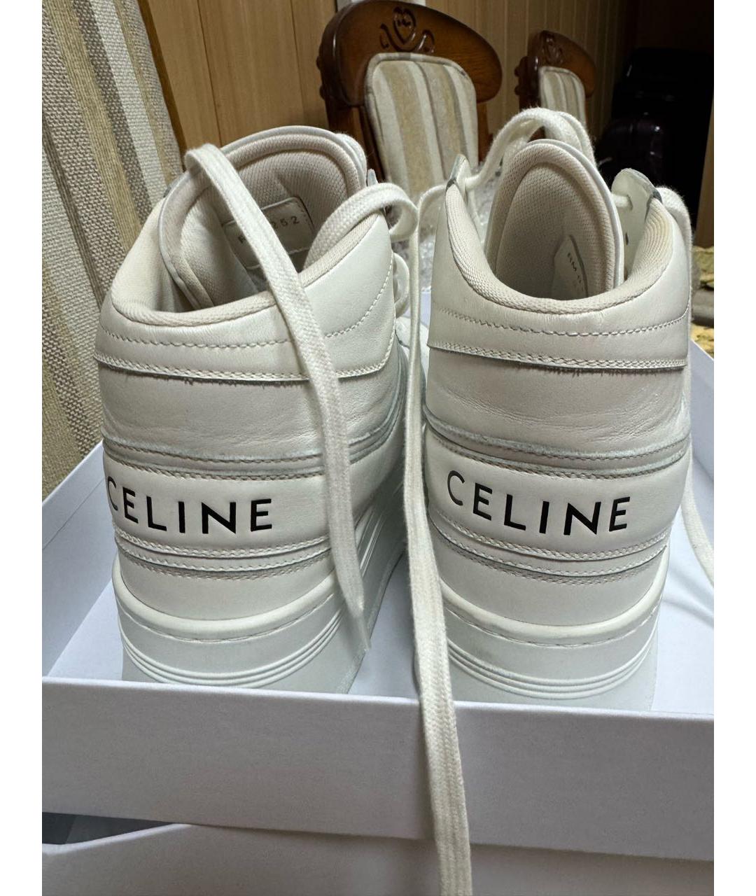 CELINE Белые кожаные кеды, фото 3