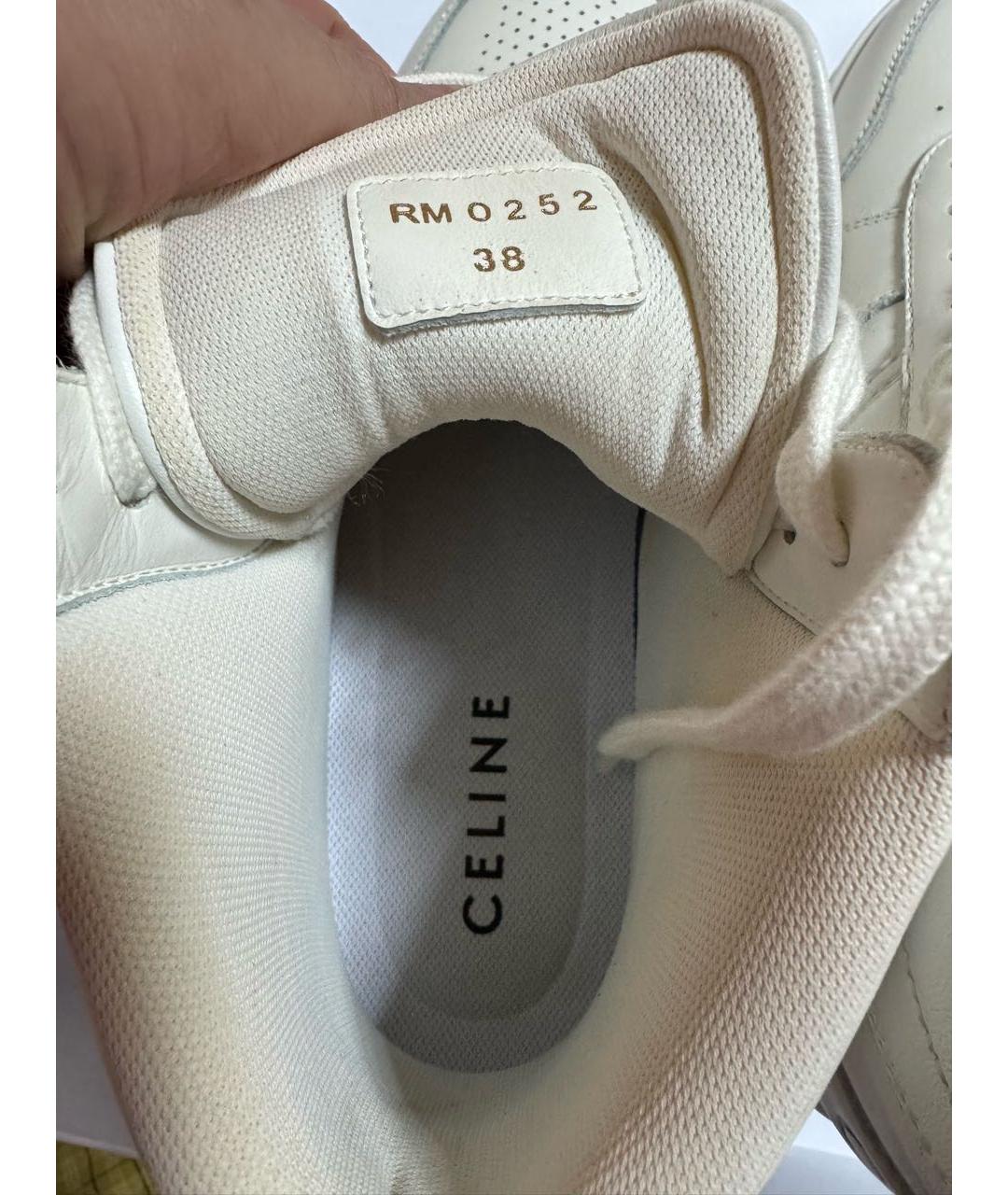 CELINE Белые кожаные кеды, фото 4