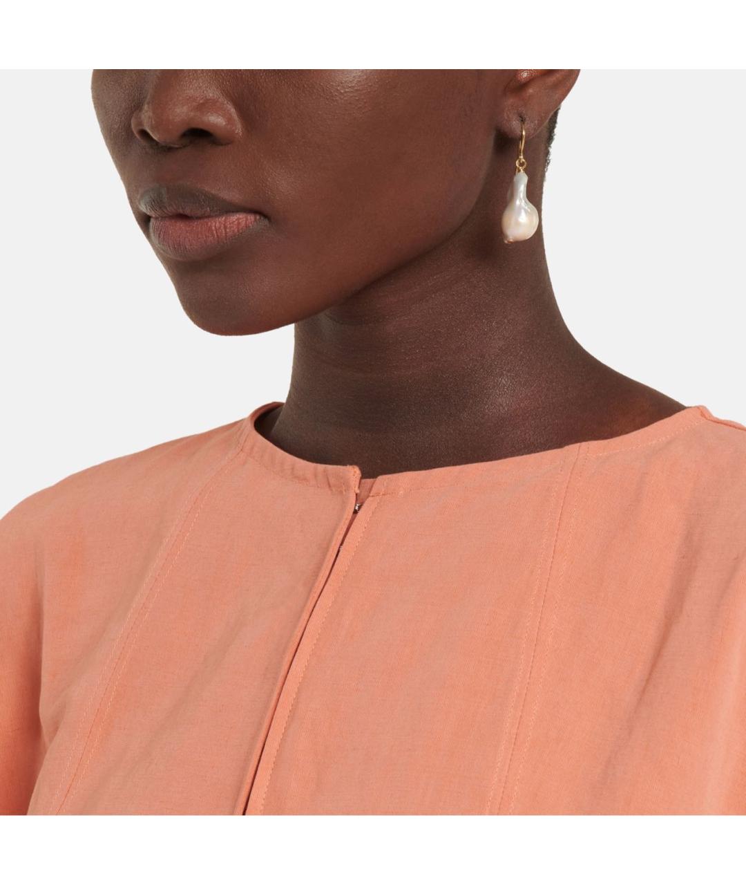 JIL SANDER Золотые латунные серьги, фото 2