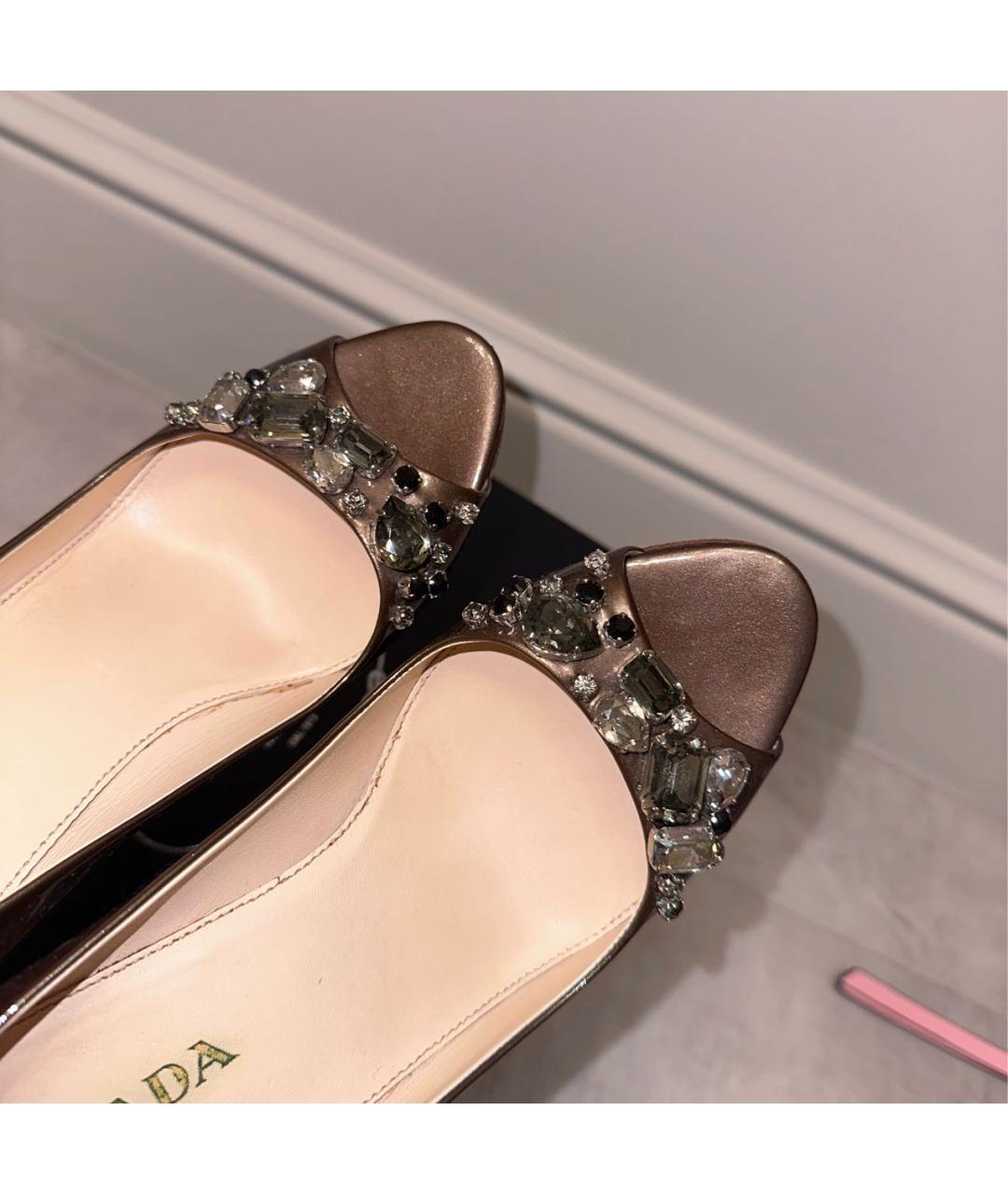 PRADA Коричневые туфли из лакированной кожи, фото 8