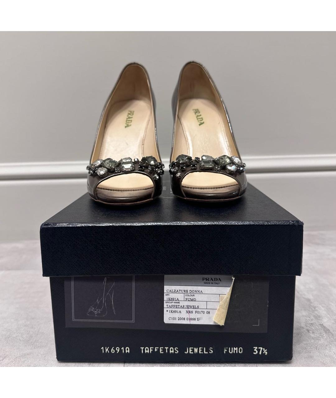 PRADA Коричневые туфли из лакированной кожи, фото 3