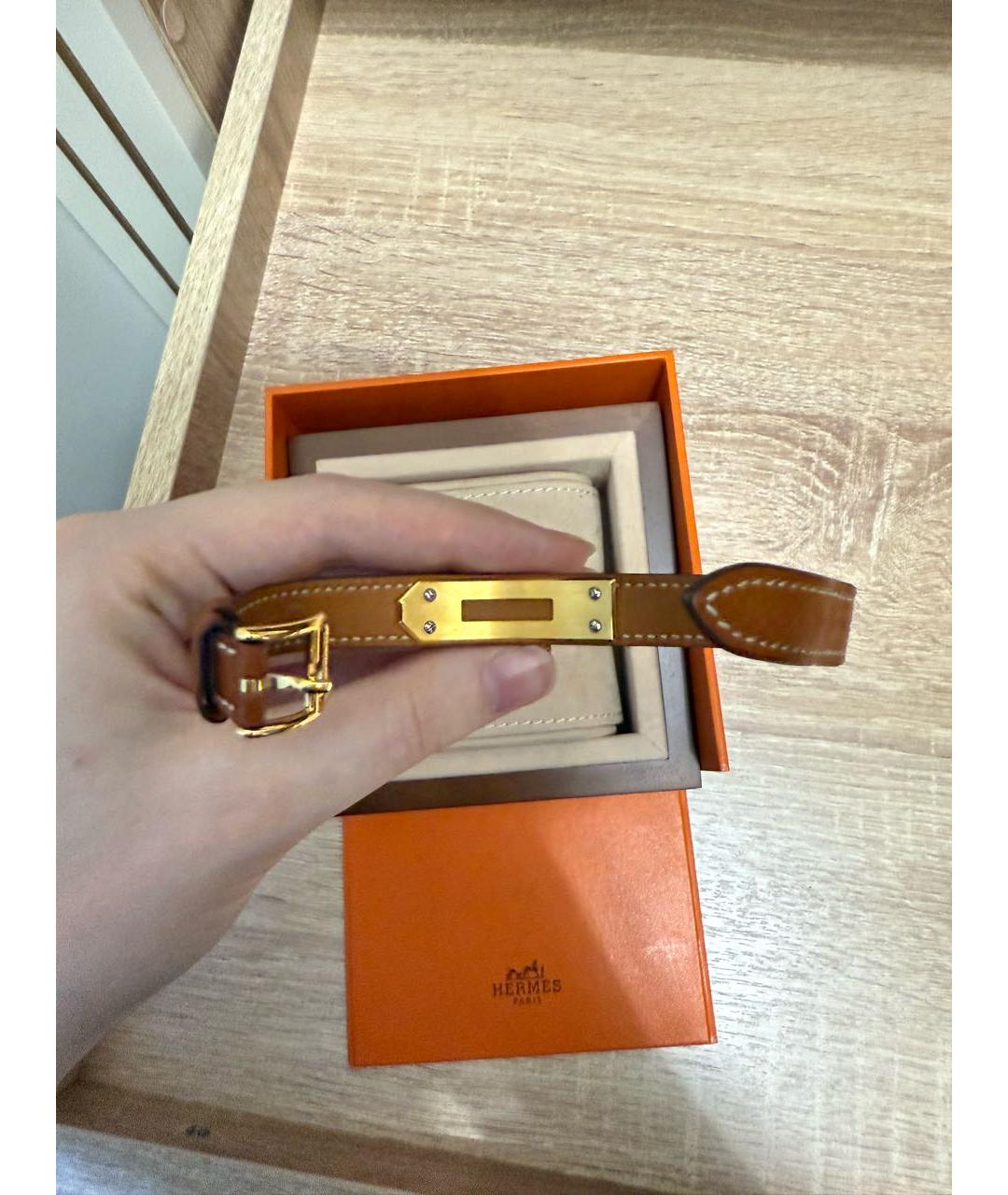 HERMES Коричневые кожаные часы, фото 2