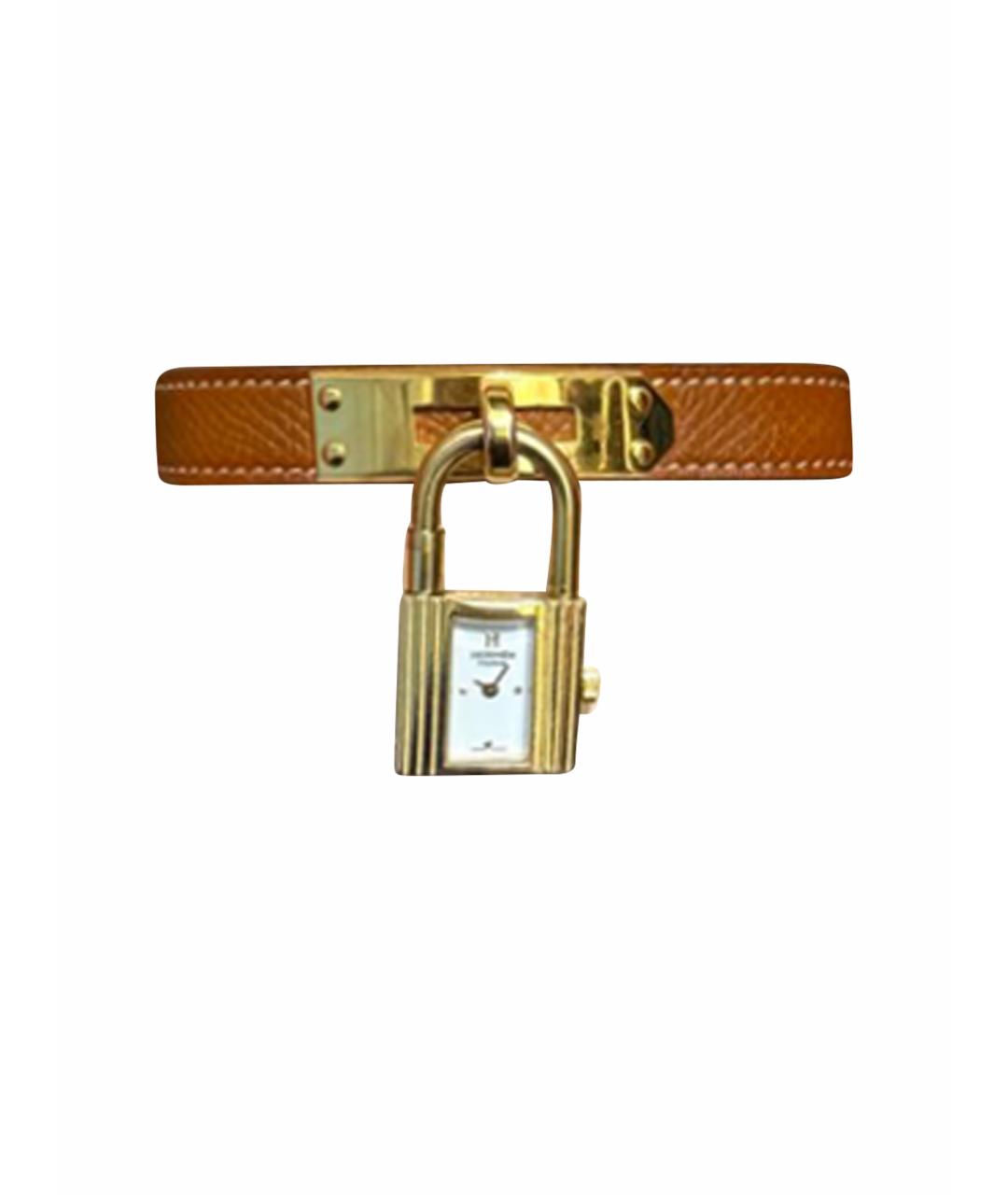 HERMES Коричневые кожаные часы, фото 1