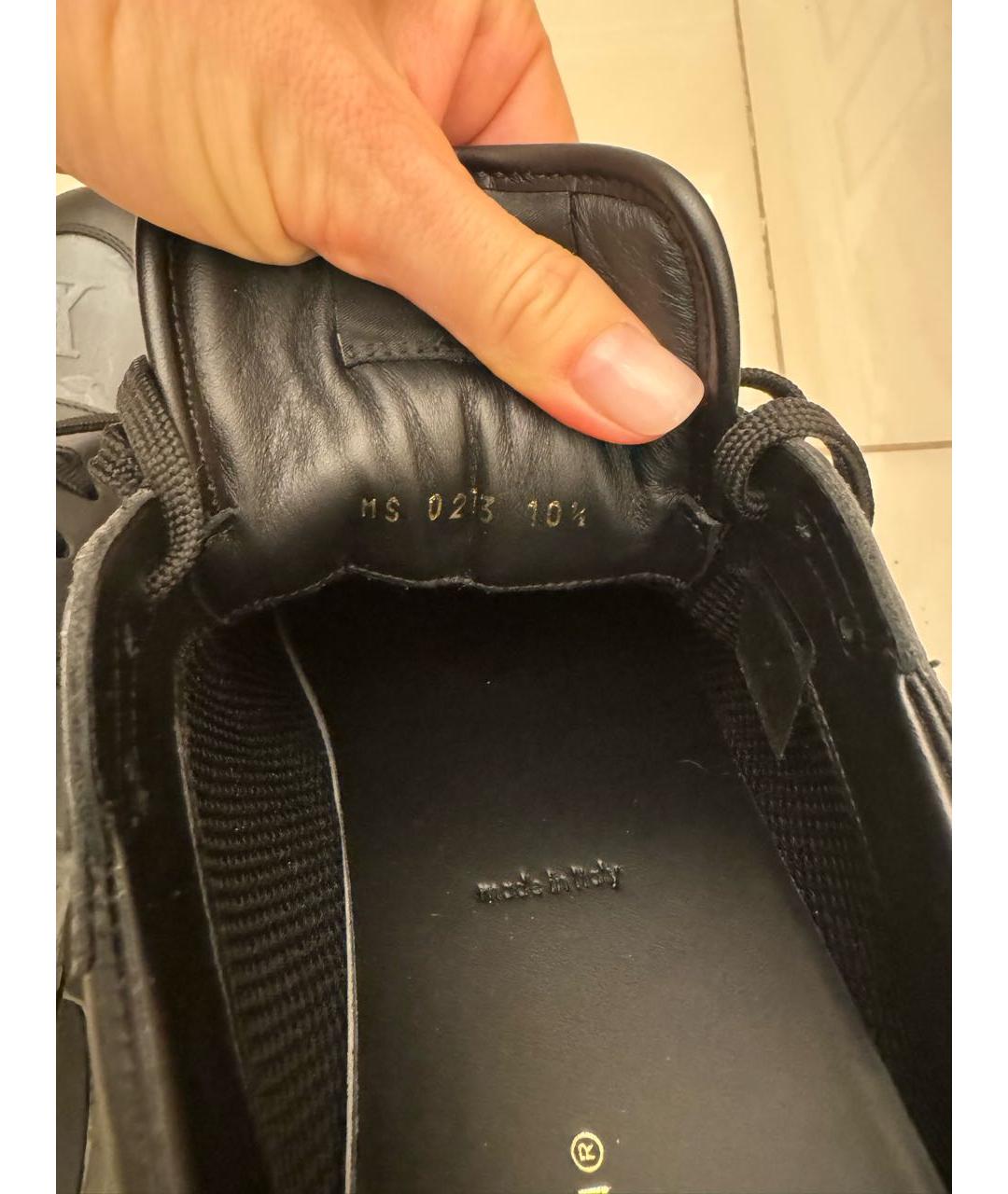 LOUIS VUITTON Черные кожаные низкие кроссовки / кеды, фото 5
