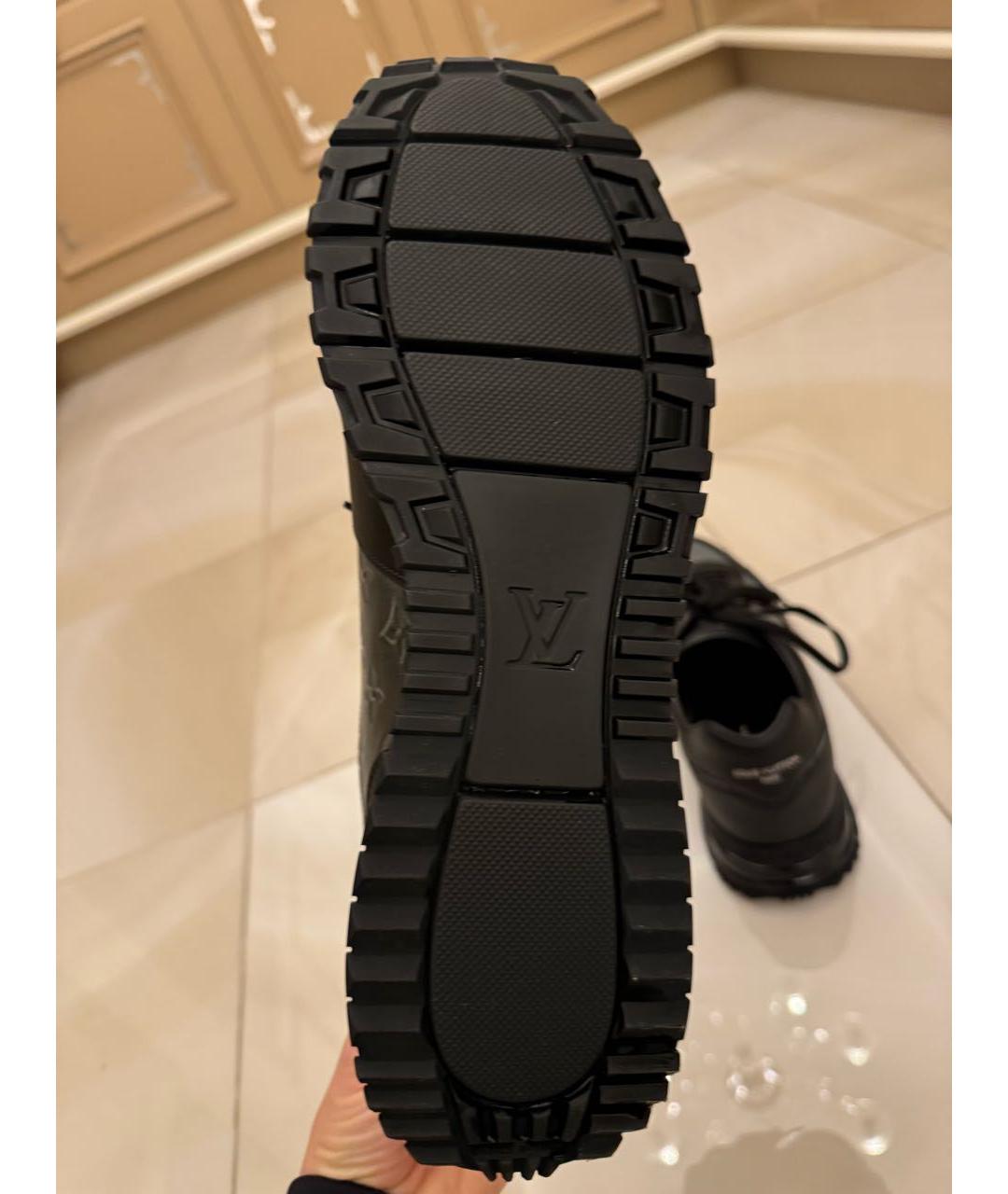 LOUIS VUITTON Черные кожаные низкие кроссовки / кеды, фото 6
