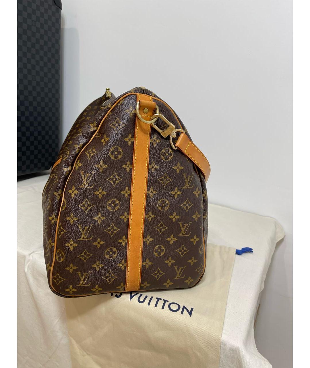 LOUIS VUITTON Коричневая кожаная дорожная/спортивная сумка, фото 2