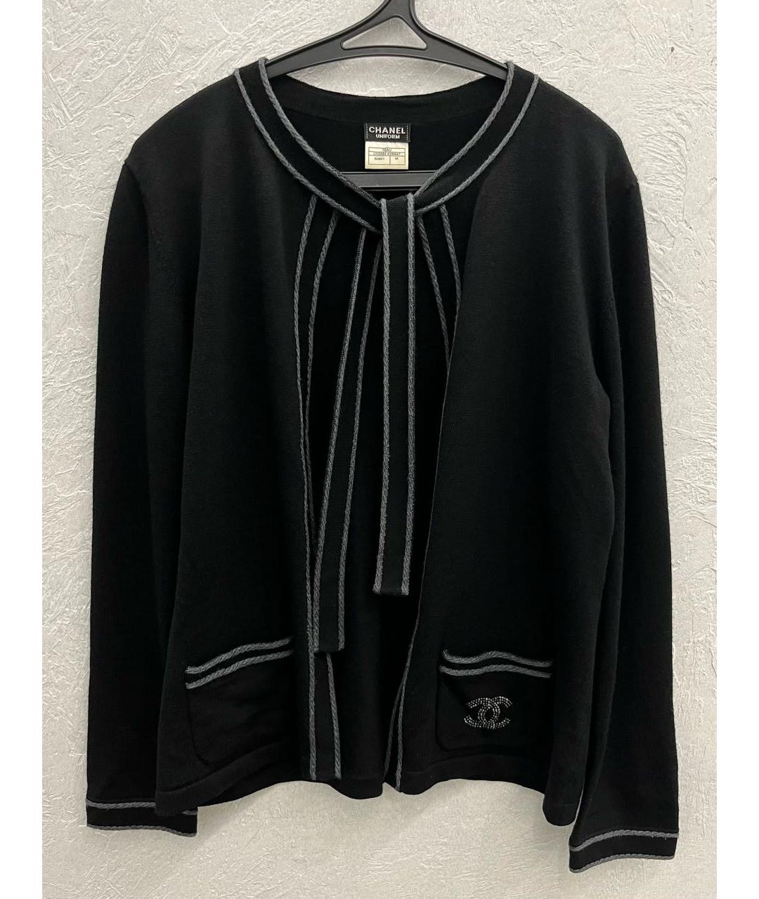 CHANEL Черный шерстяной кардиган, фото 5