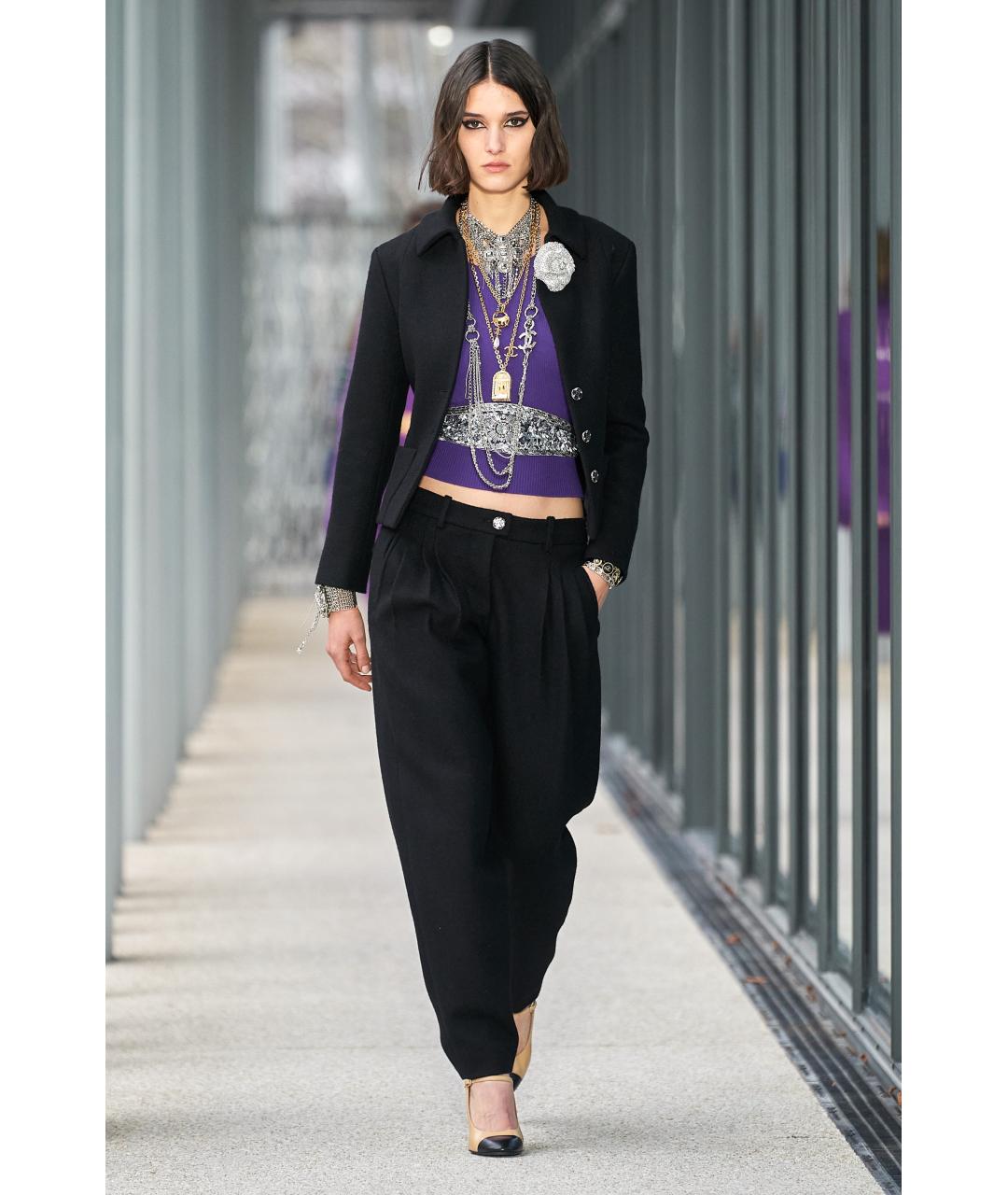 CHANEL Черный твидовый жакет/пиджак, фото 2