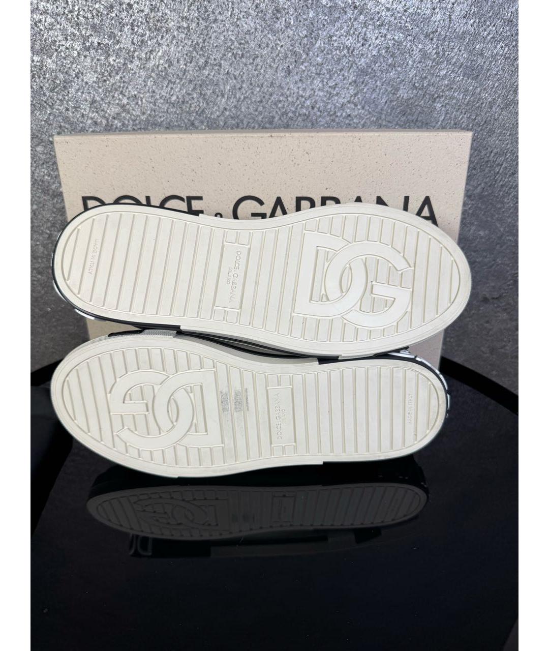 DOLCE&GABBANA Черные кожаные низкие кроссовки / кеды, фото 5
