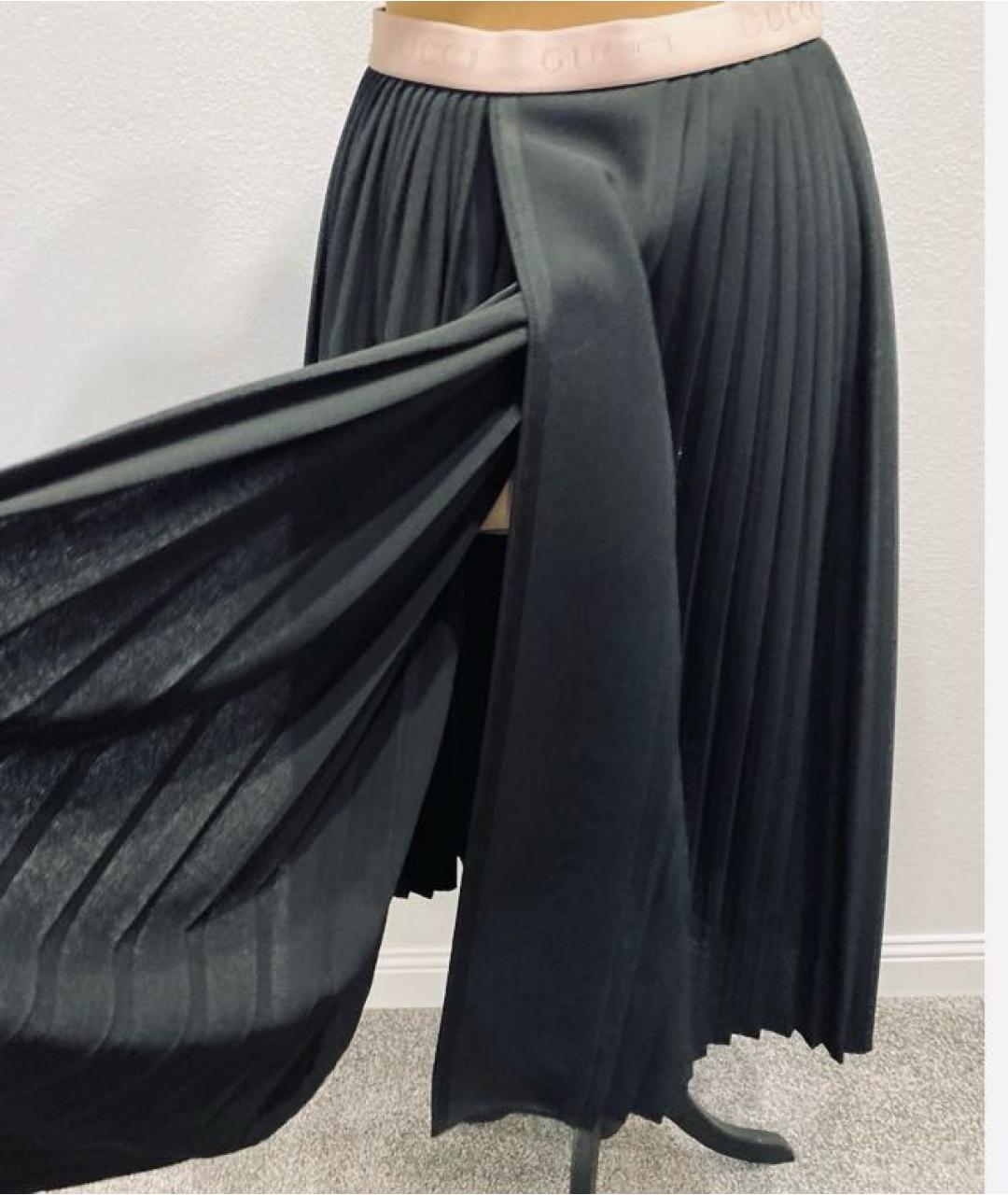 GUCCI Черная шерстяная юбка миди, фото 7