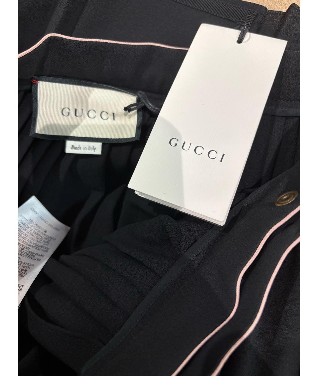 GUCCI Черная шерстяная юбка миди, фото 3