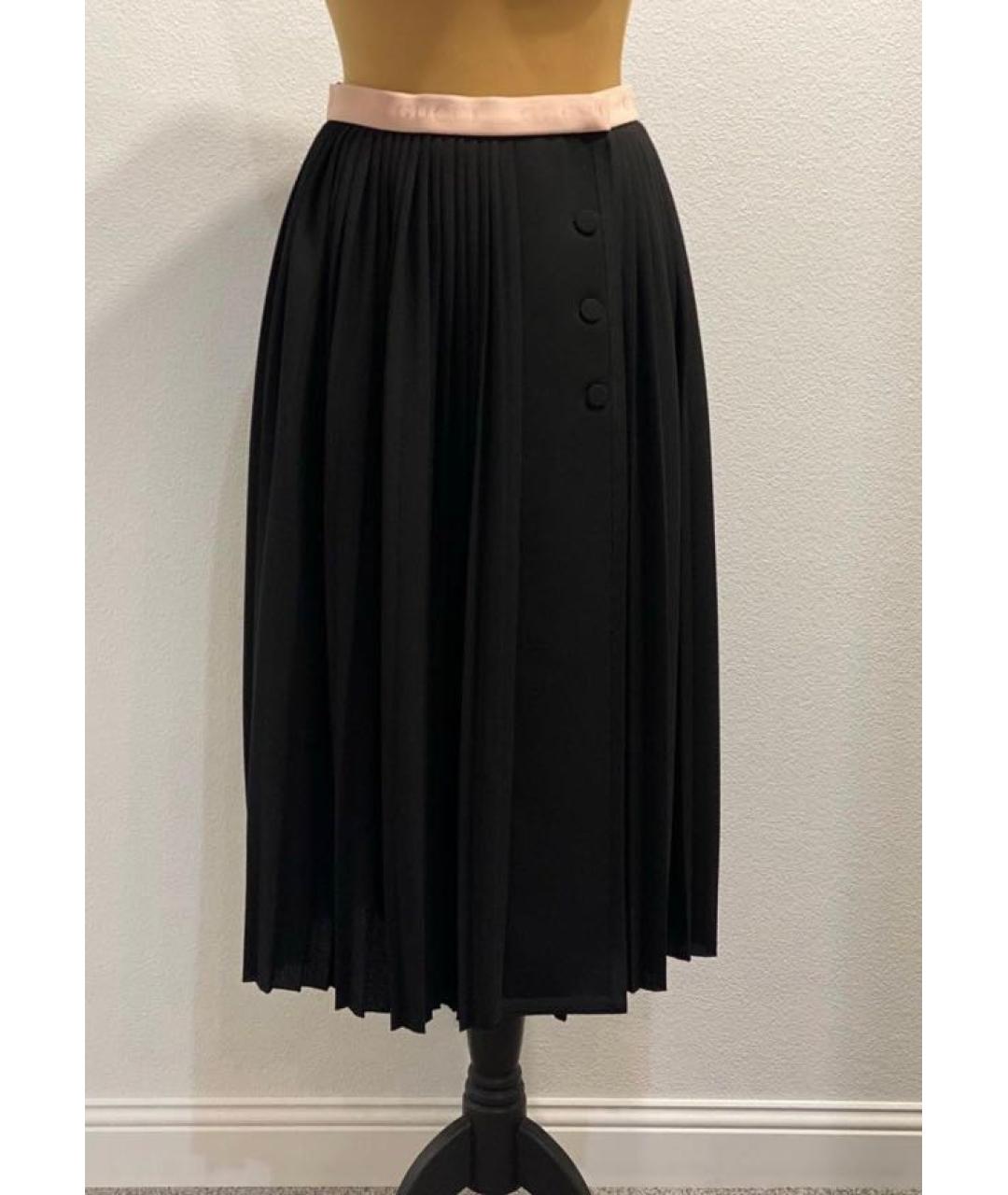 GUCCI Черная шерстяная юбка миди, фото 5